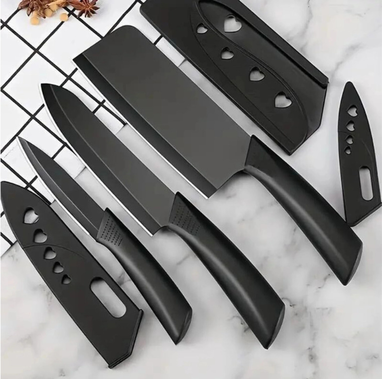 Image of Patel 3 Pc Stainless Steel Knife Set High Carbon SS Ultra Sharp Butcher, Meat, Pairing, Vegetable Knife for Kitchen