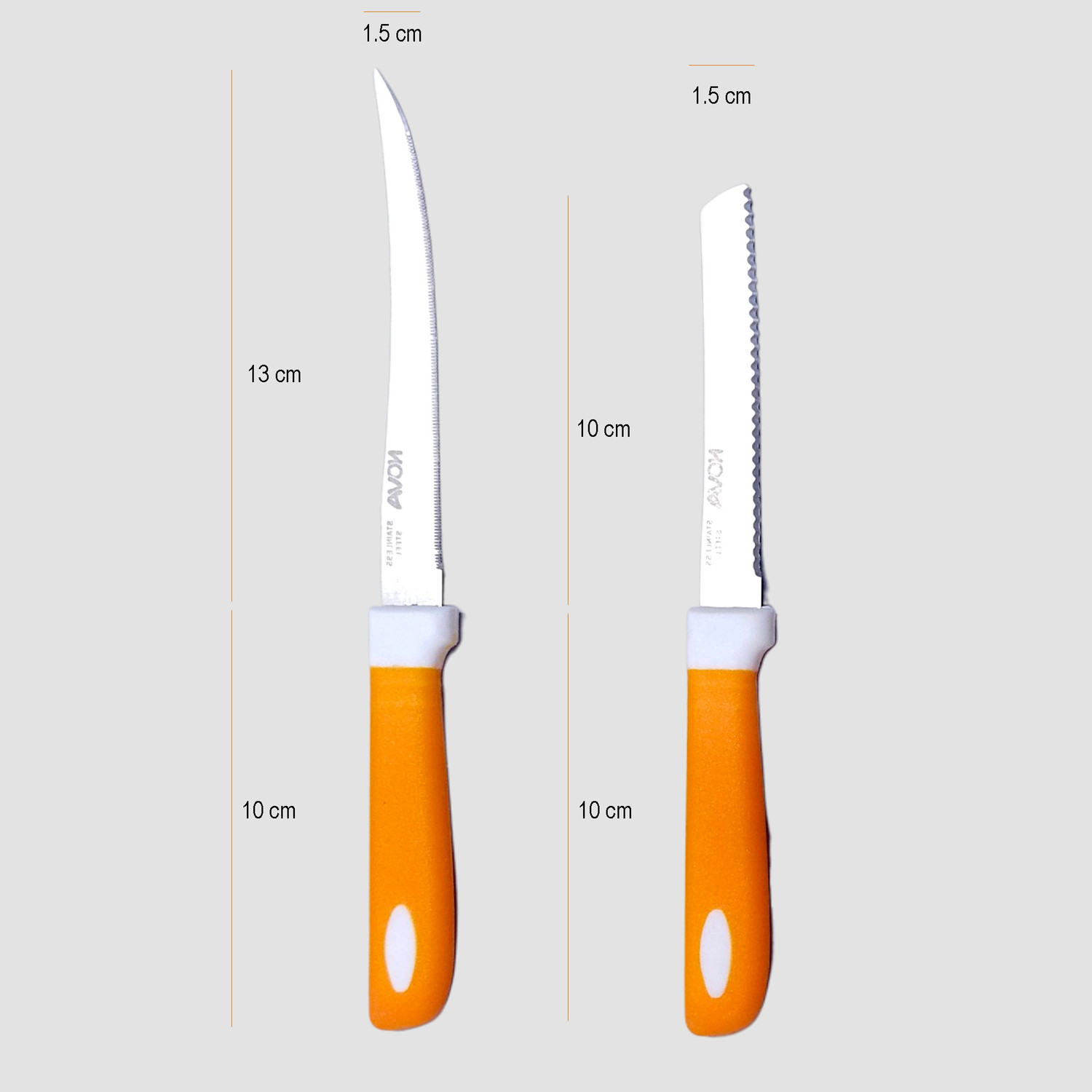 Image of NNY 2 Pc Stainless Steel Knife Set Nova Spectrum Utility | Tomato