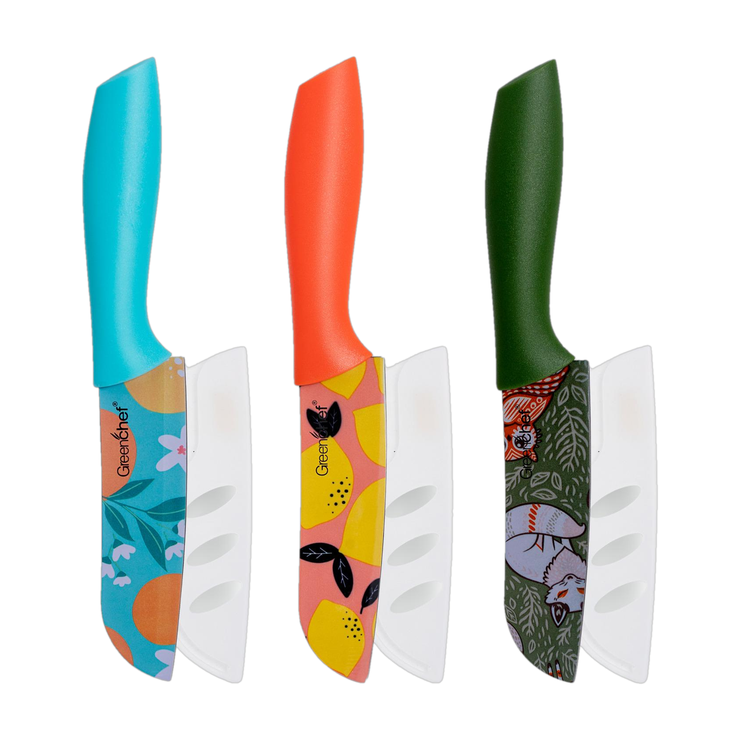 Greenchef 3 Pc Stainless Steel Knife Set SS Elite flora deal from flipkart