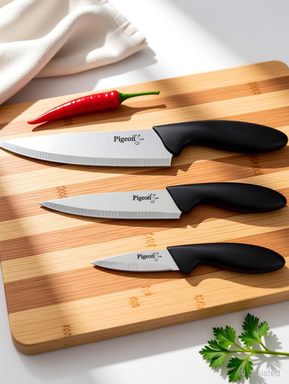 Pigeon 3 Pc Stainless Steel Knife Set Steel Knife set of 3 — Knives & Chopping Tools