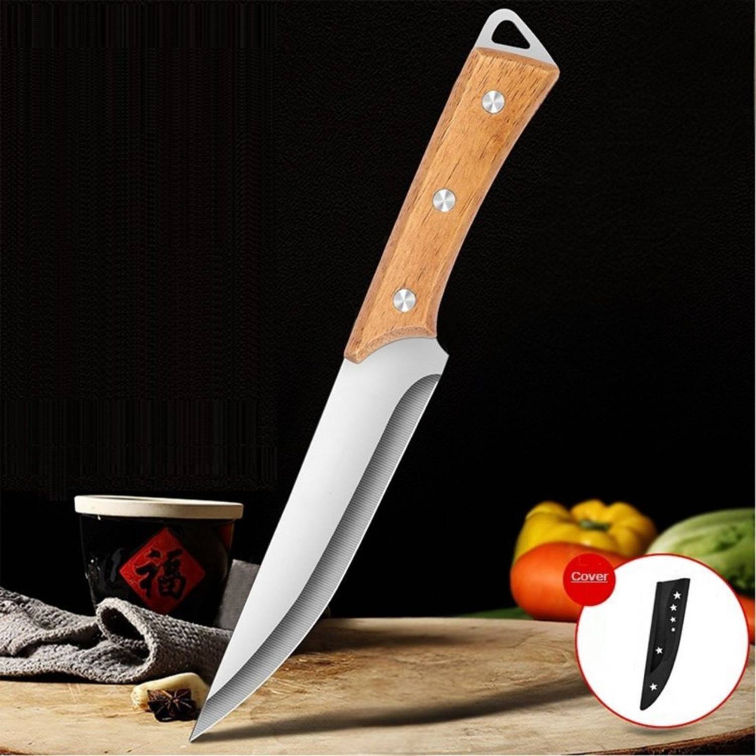 Captoola 1 Pc Stainless Steel Knife Chef Knife Meat Cleaver Chopping Knife Butcher Knife Kitchen Knife(Steel, 1Pcs)