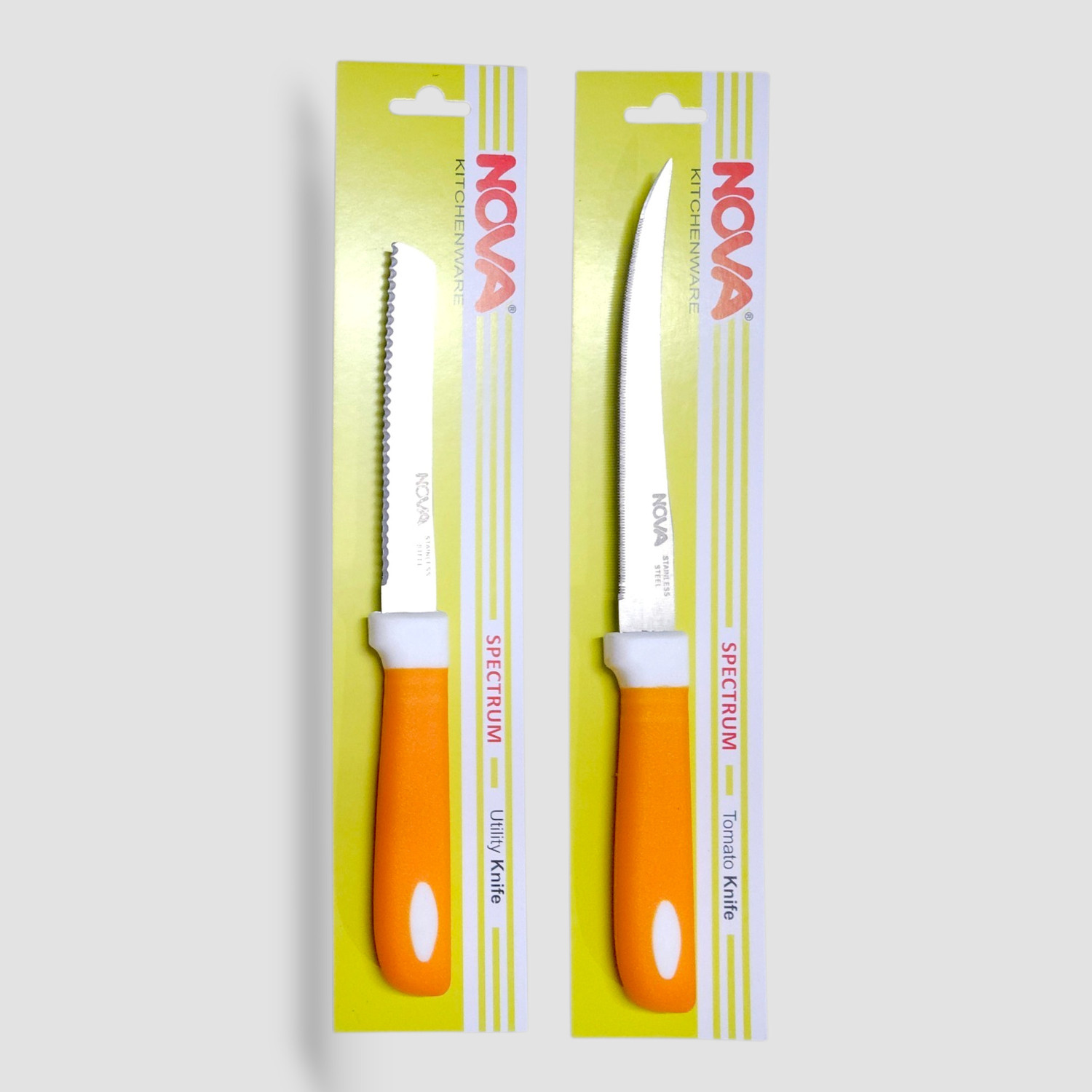 Image of NNY 2 Pc Stainless Steel Knife Set Nova Spectrum Utility | Tomato