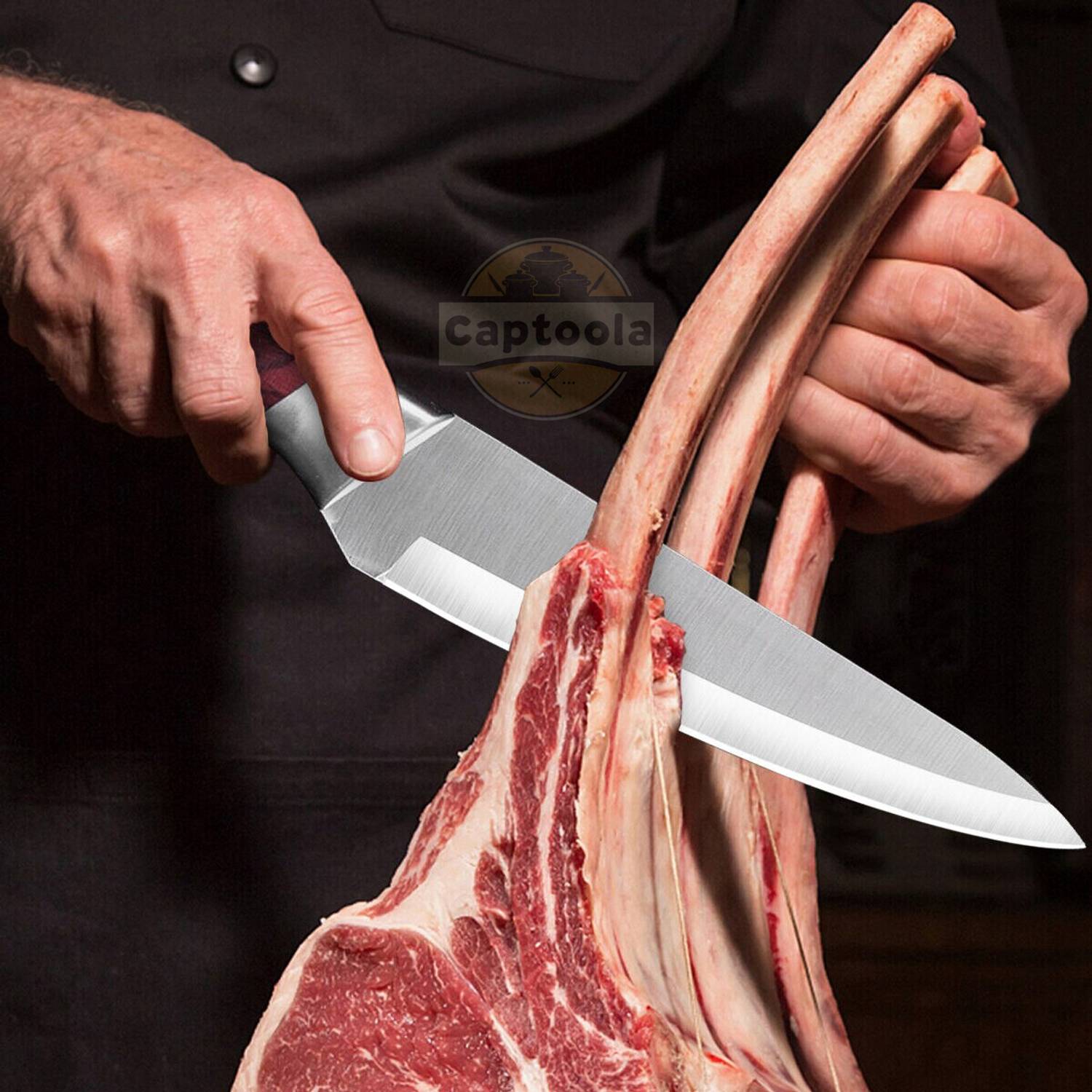 Captoola 1 Pc Stainless Steel Meat Knife with Pakka Handle - Image 4