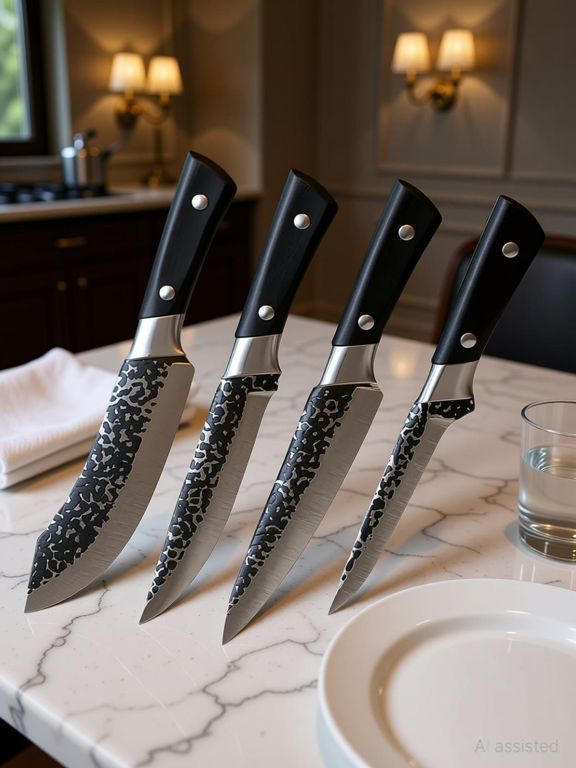 Image of Captoola 4 Pc Carbon Steel Knife Set Captoola Excellent Knife Set Japanese Kitchen Knives Boning Fillet Butcher Knife