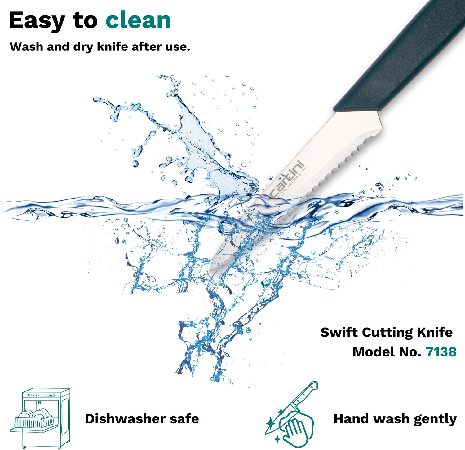 Image of Godrej 1 Pc Stainless Steel Knife Cartini Godrej Soft Grip Kitchen Knives kit,1 Pc Stainless Steel