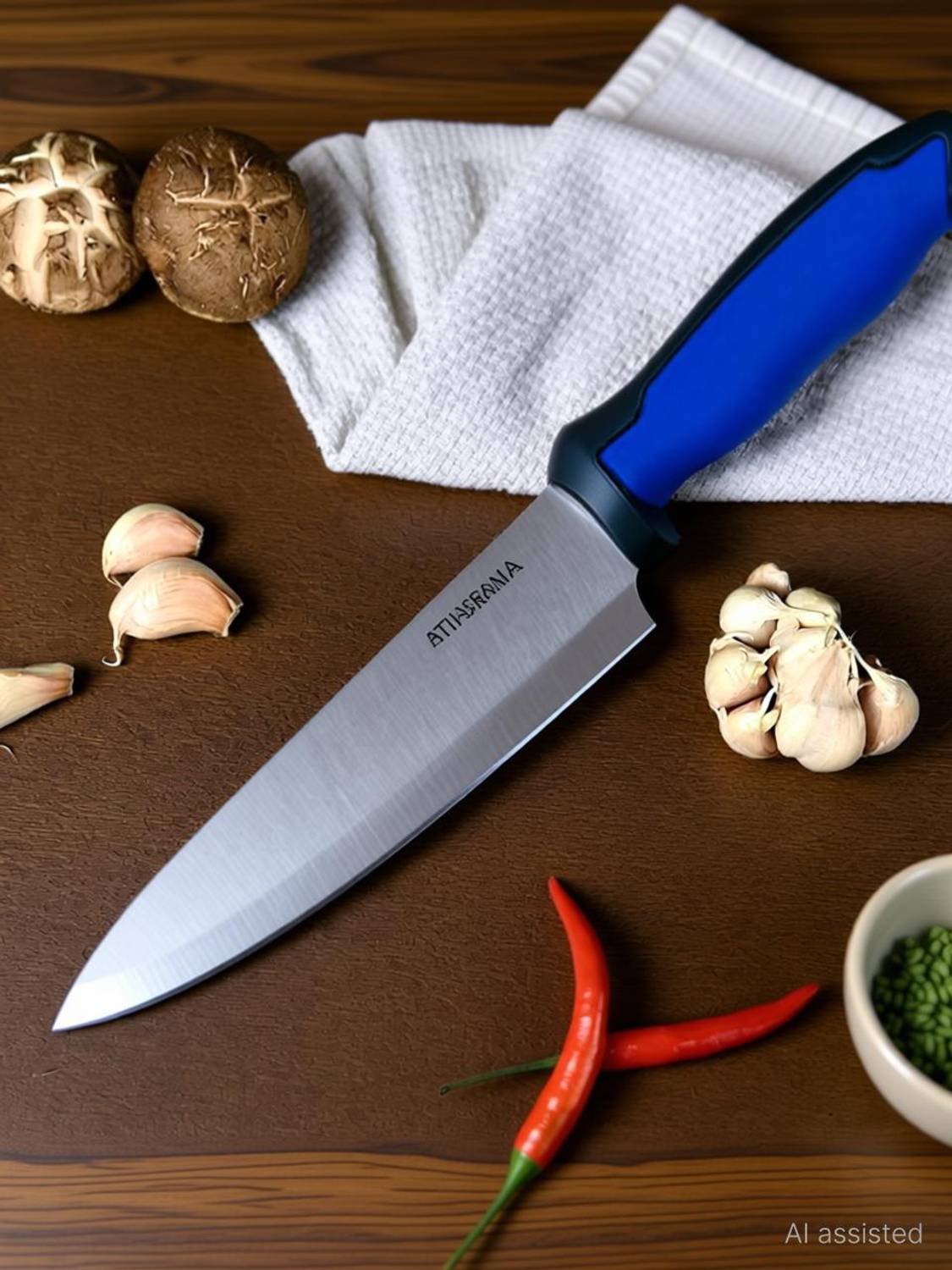ATIASRAMA 1 Pc Stainless Steel Knife Stainless Steel Knife Sharp Blade with Handle for Home and Restaurant