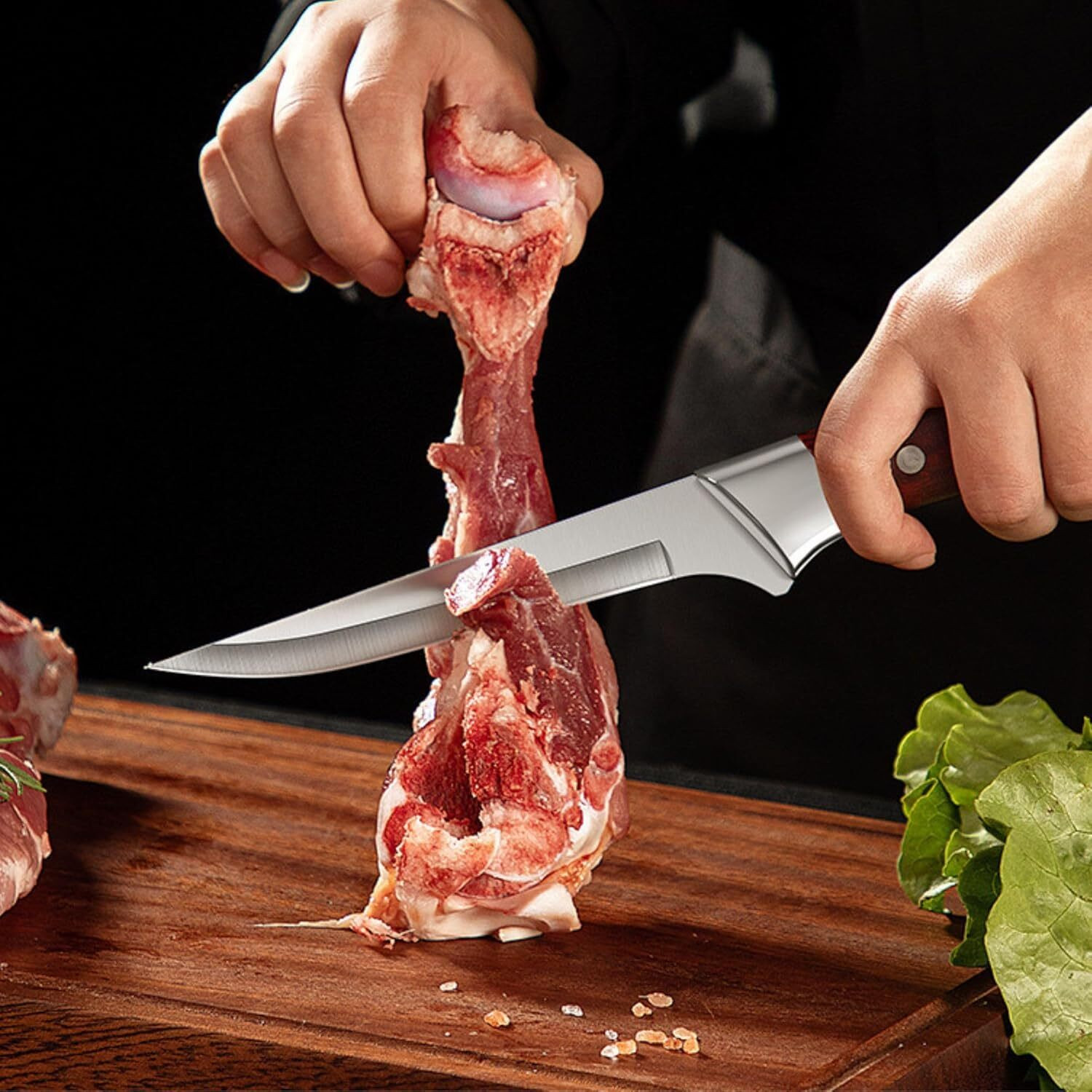 Image of OICIA 1 Pc Carbon Steel, Plastic Knife 5.7-Inch Razor-Sharp Boning Knife, Poultry Knife, Boning Blade for Meat Cutting