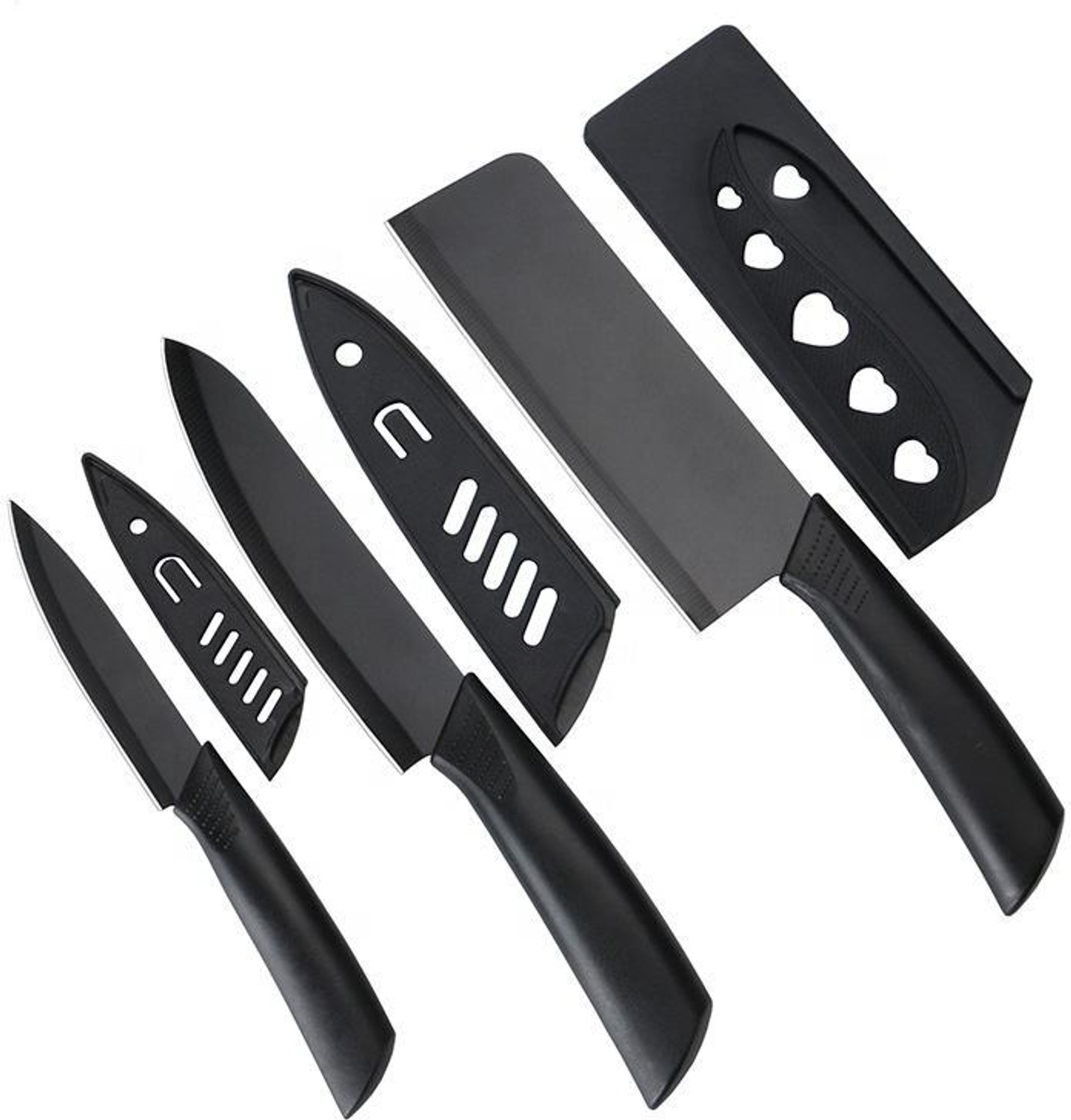 Image of RoyEnterprise 3 Pc Stainless Steel Knife Set Printed SS Ultra Sharp Butcher, Meat, Pairing, Vegetable for Kitchen