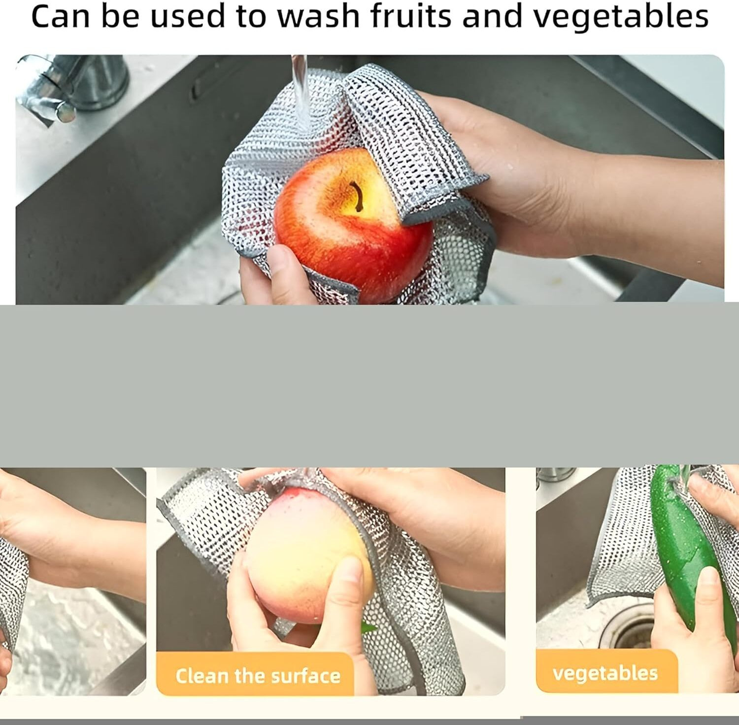 Image of VEWIKZY Steel Wire Scrubber Cloth Scrub Pad