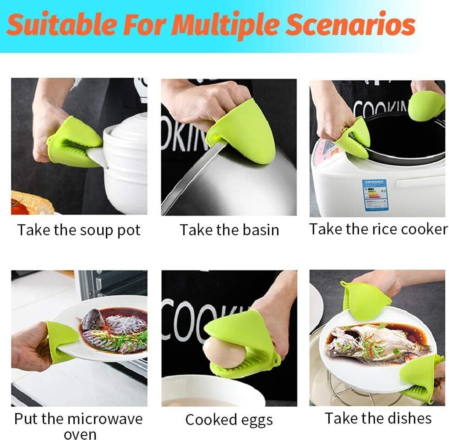 Image of We four Multicolor Silicon Kitchen Linen Set