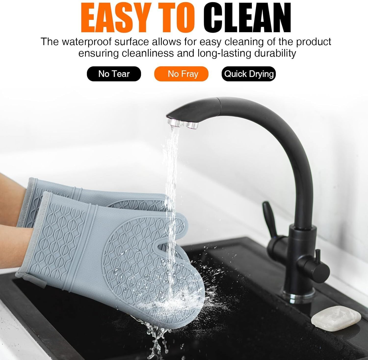 Image of CELEORIS Grey Silicon Kitchen Linen Set