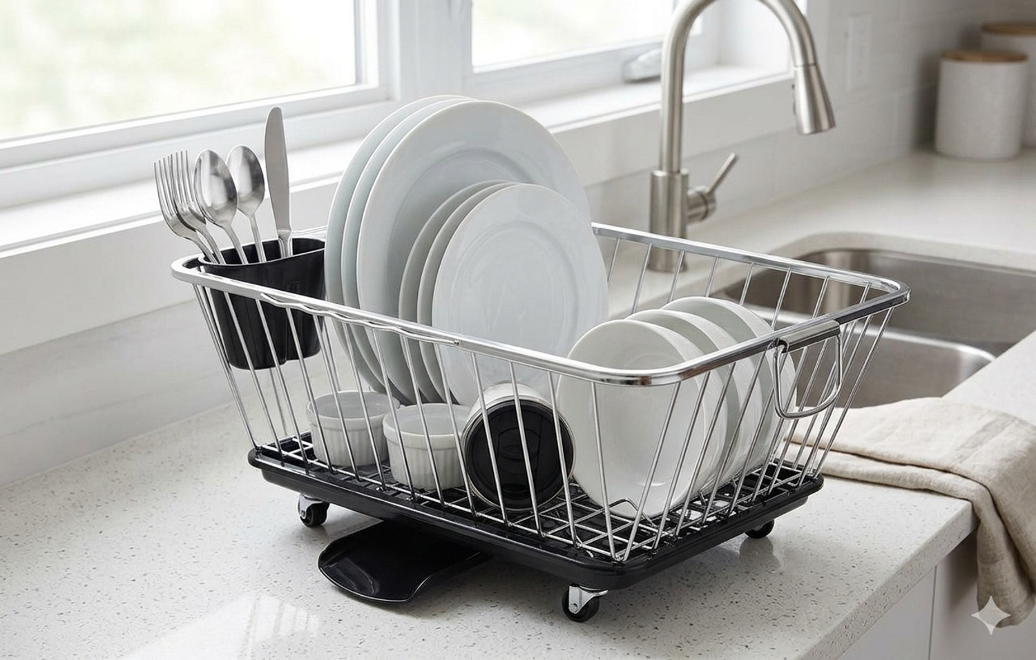 Image of Swarni Dish Drainer Kitchen Rack Steel