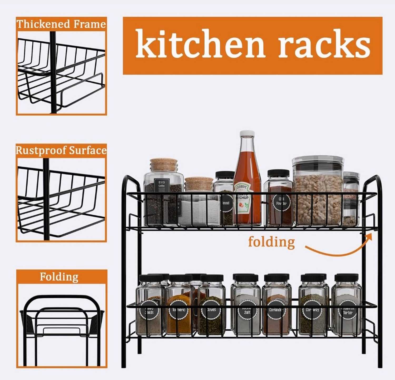 Image of Sorath Plastic, Steel Kitchen Trolley