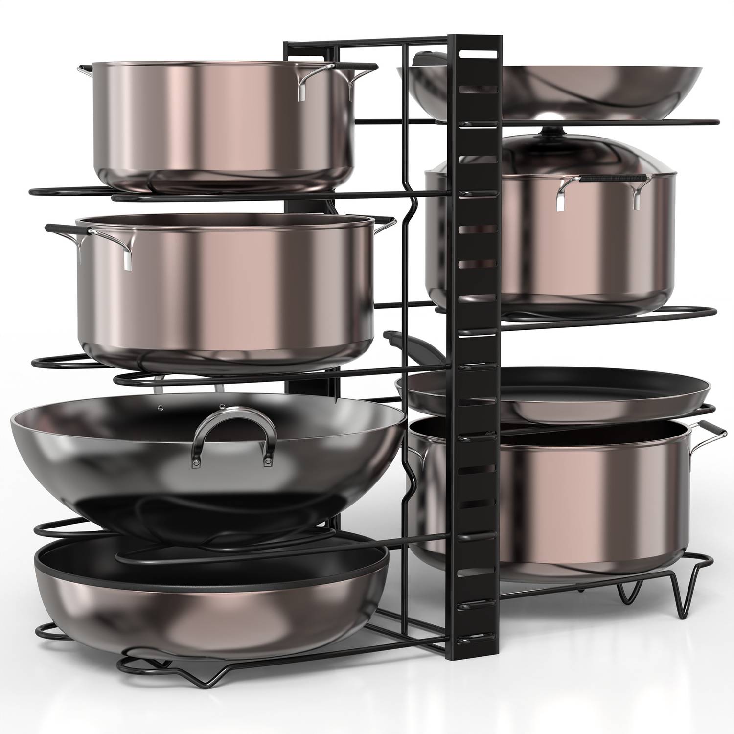 ELV Utensil Kitchen Rack Iron Utensil Kitchen Rack Iron 8-Tier Tawa Pan Holder Taba Tavaa Kitchen Rack Stand — Kitchen Organizers & Racks