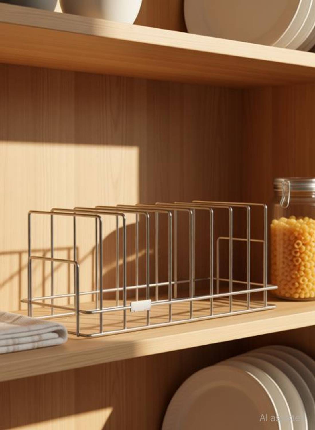 AMMEDARSHAN Plate Kitchen Rack Steel Plate Stand Holder Organizer Rack for Kitchen (Stainless Steel/) ()