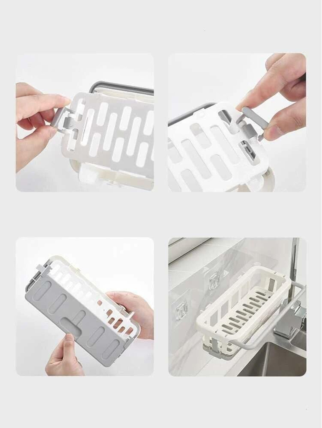 Image of Vumiraa Dish Drainer Kitchen Rack Plastic Self Adhesive Bathroom Shelf for Wall Shelf Organizer