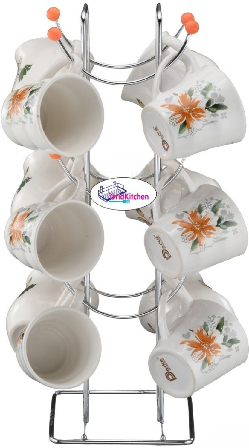 Image of GRIDKITCHEN Cup Kitchen Rack Steel Stainless Steel Smile Shape Cup Stand Coffee Mug Holder Key Holder For Kitchen