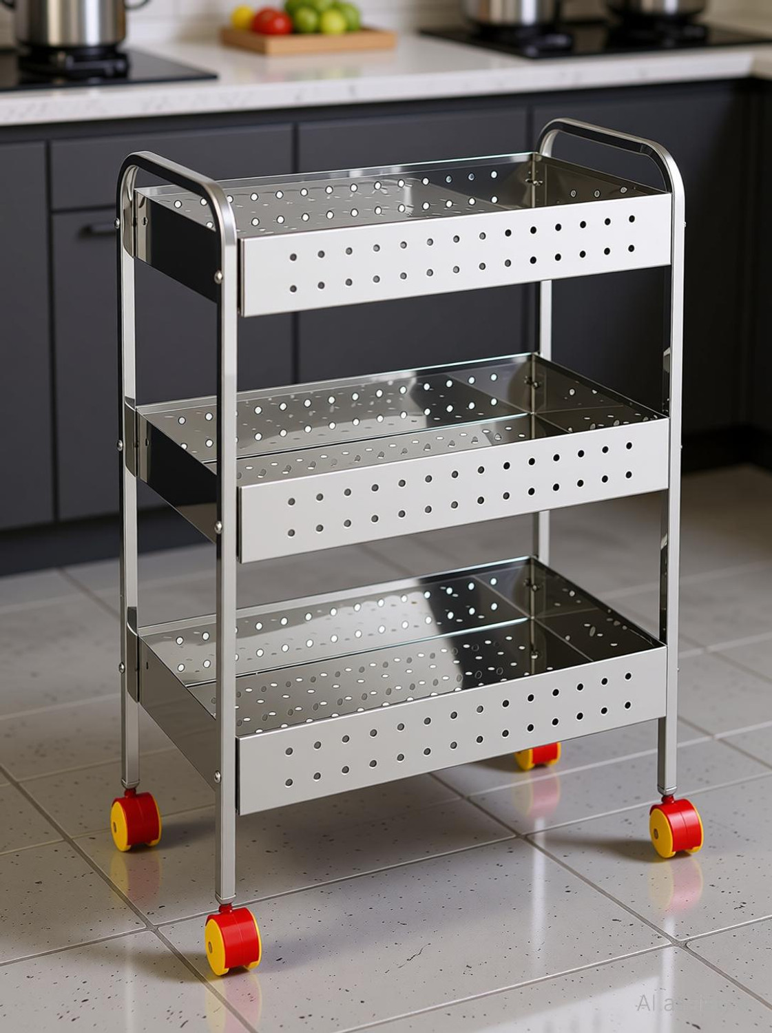 Image of ASTECH Fruits /Vegetables Kitchen Rack Steel KITCHEN VAGETABLE TROLLEY
