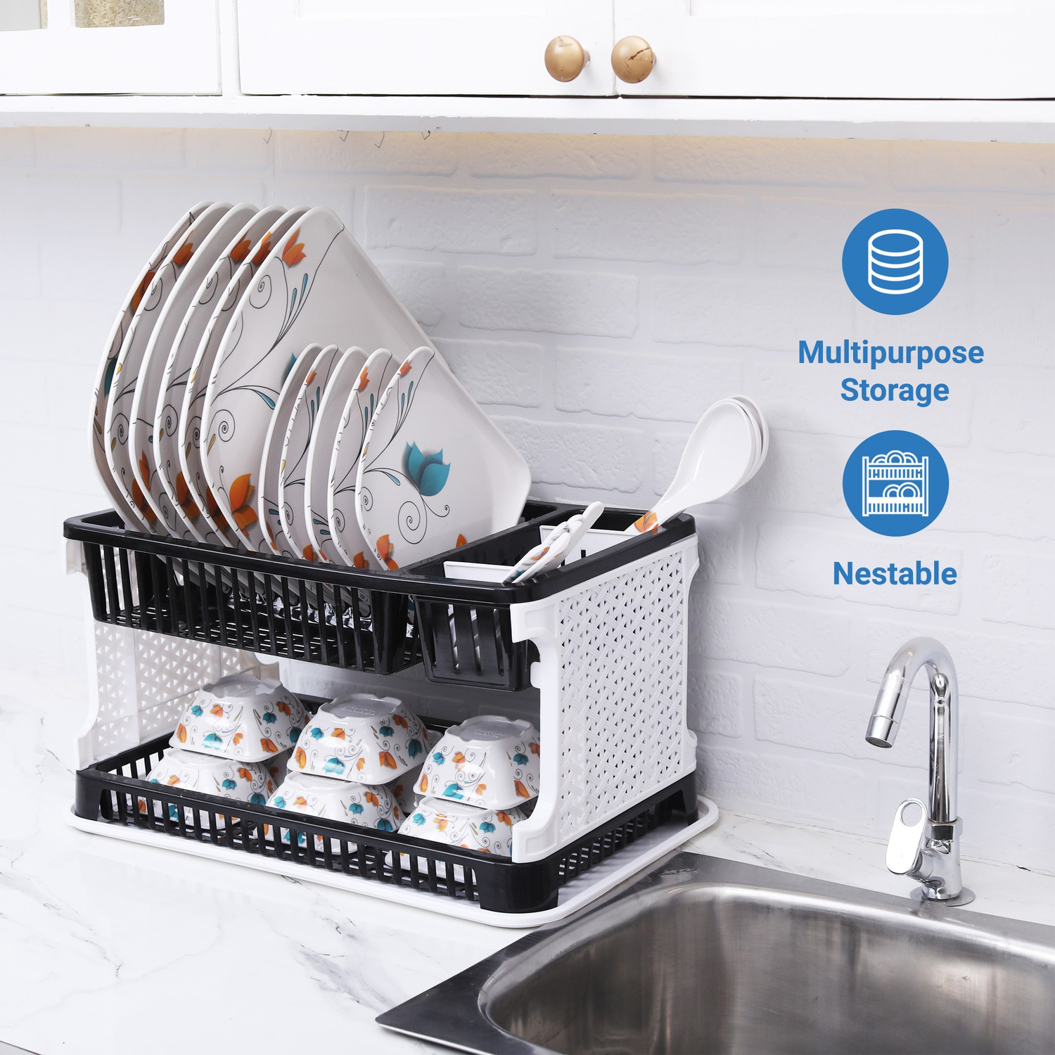 Image of Flipkart SmartBuy Dish Drainer Kitchen Rack Plastic Dish Drainer Kitchen Rack Plastic Kitchen