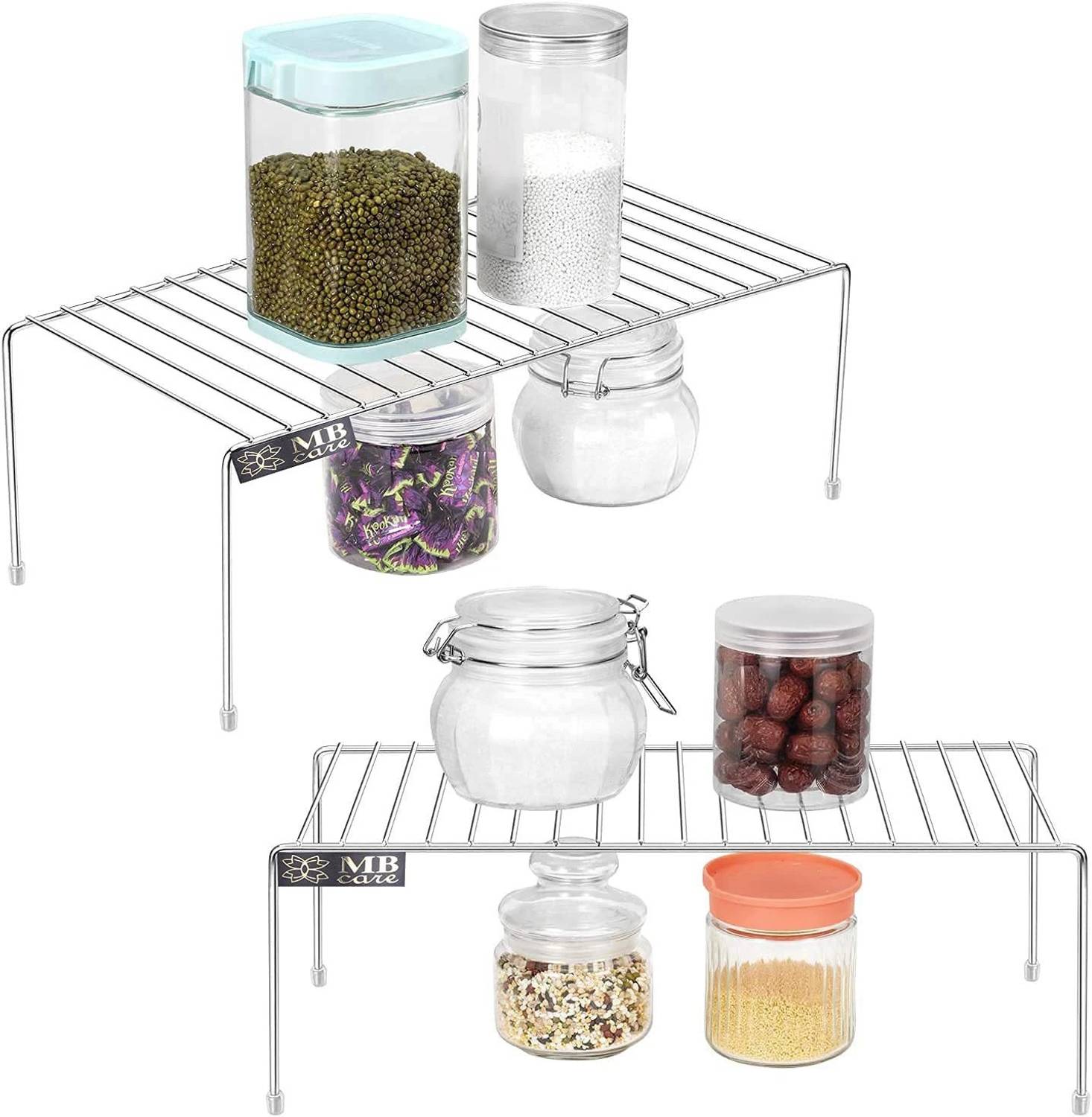 MBCARE Utensil Kitchen Rack Steel Rustproof Multipurpose Shelves Organizer Storage Shelf for Kitchen Cabinet, Two — Kitchen Organizers & Racks