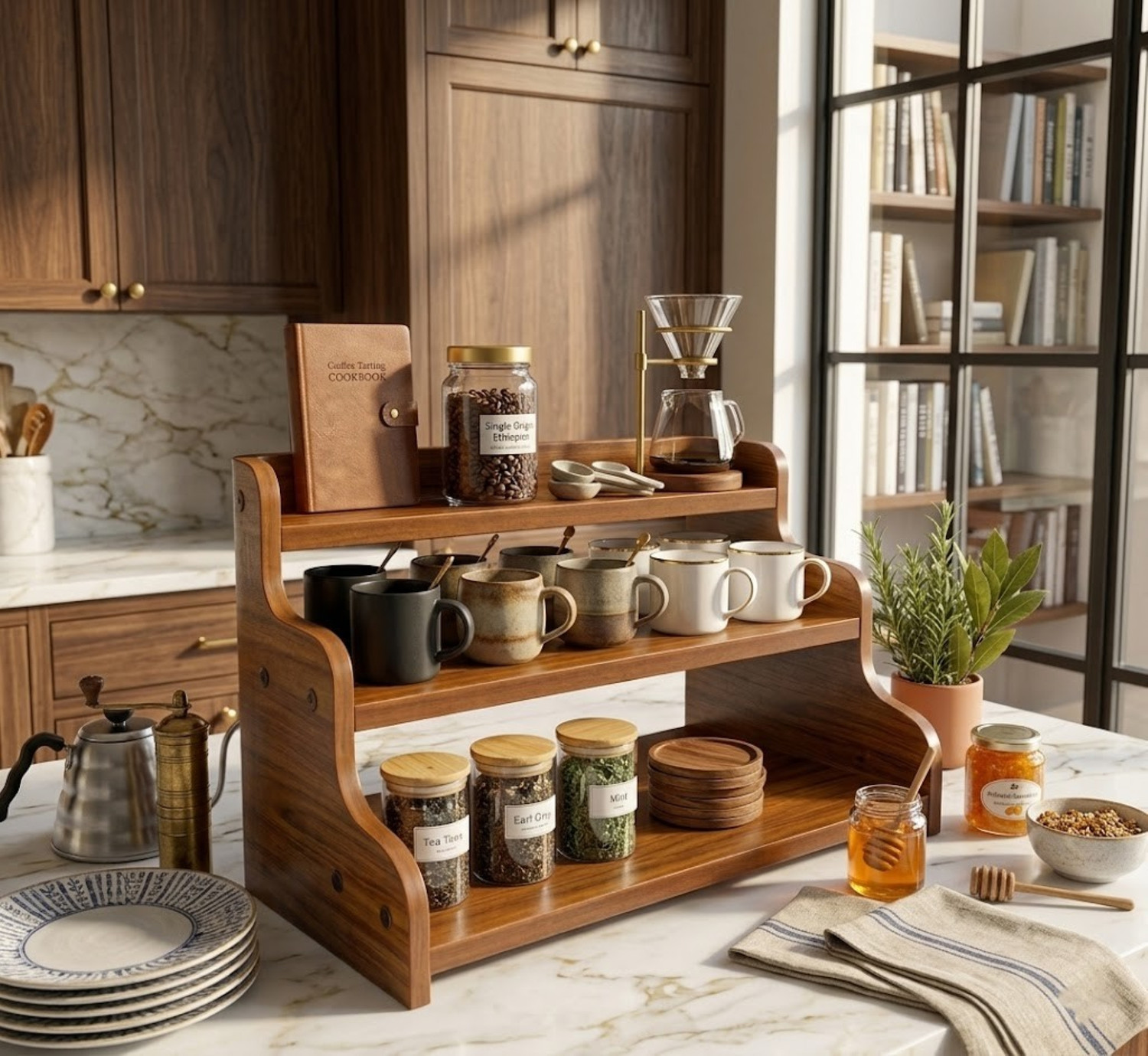 Image of Absysa Utensil Kitchen Rack Wood