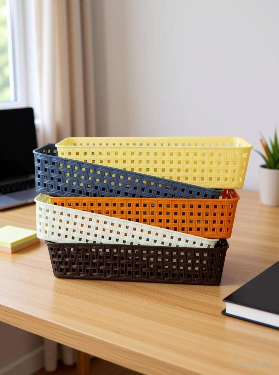 3D METRO SUPER STORE Cutlery Kitchen Rack Plastic Multipurpose Plastic Kitchen Rack Desk Organizer Storage Basket