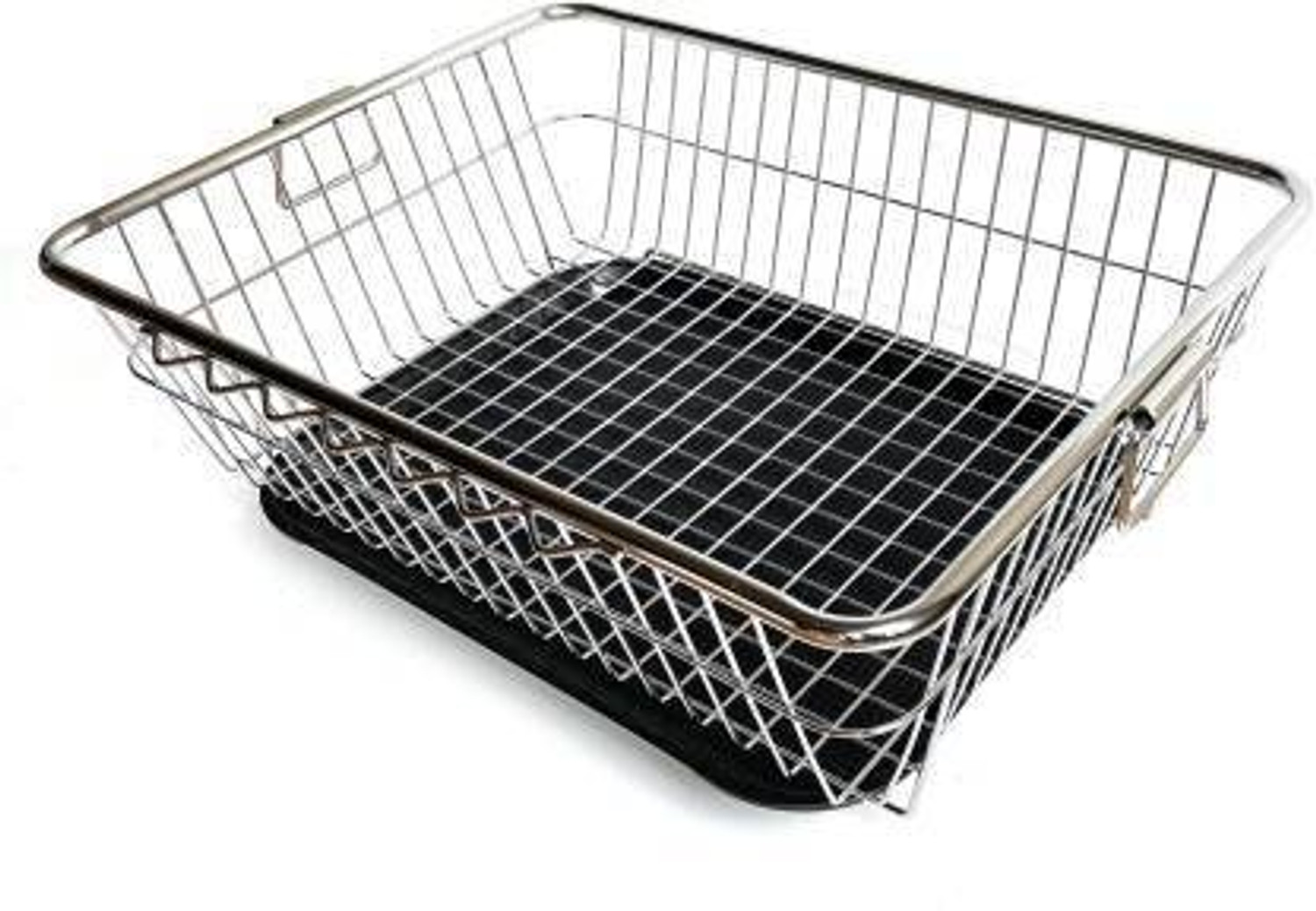 Image of Smartslide Dish Drainer Kitchen Rack Dish Drainer With Black Drip Tray (43X56-cm) / Kitchen Drainer / Kitchen Sink Steel