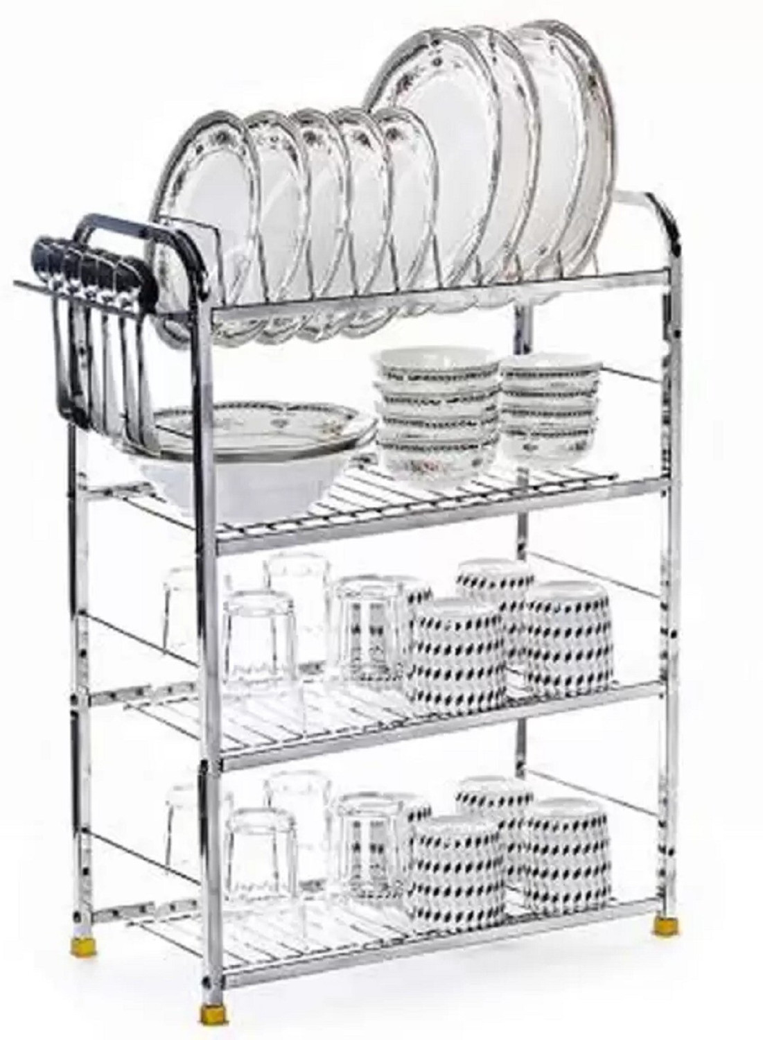 Image of SHREE BALAJI TRADING Dish Drainer Kitchen Rack Steel 24x18 Inch Small Family Rack