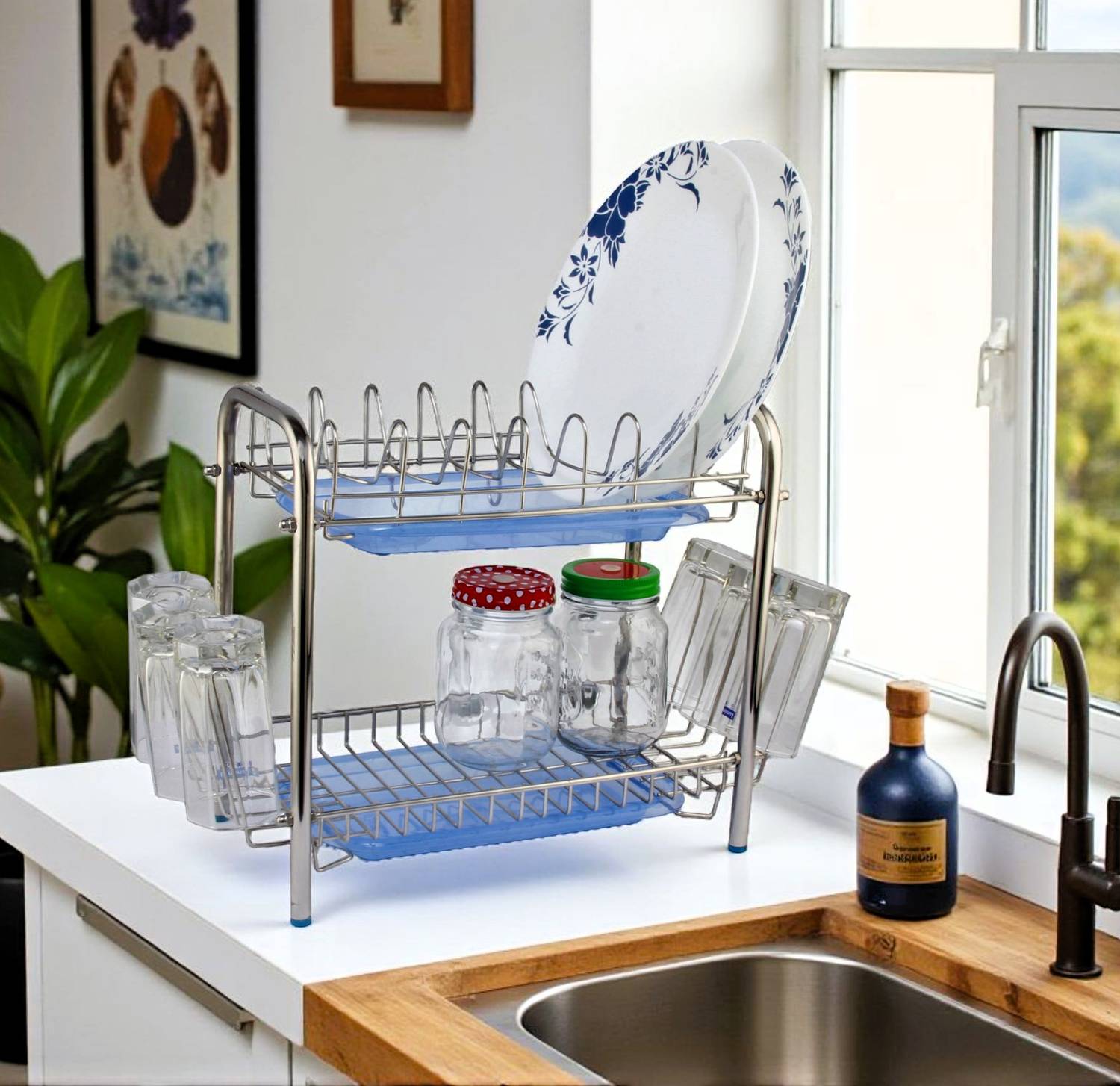 Amol Utensil Kitchen Rack Steel Premium Stainless Steel Dish | Glass | Plate | Cutlery | Crockery | Vessels