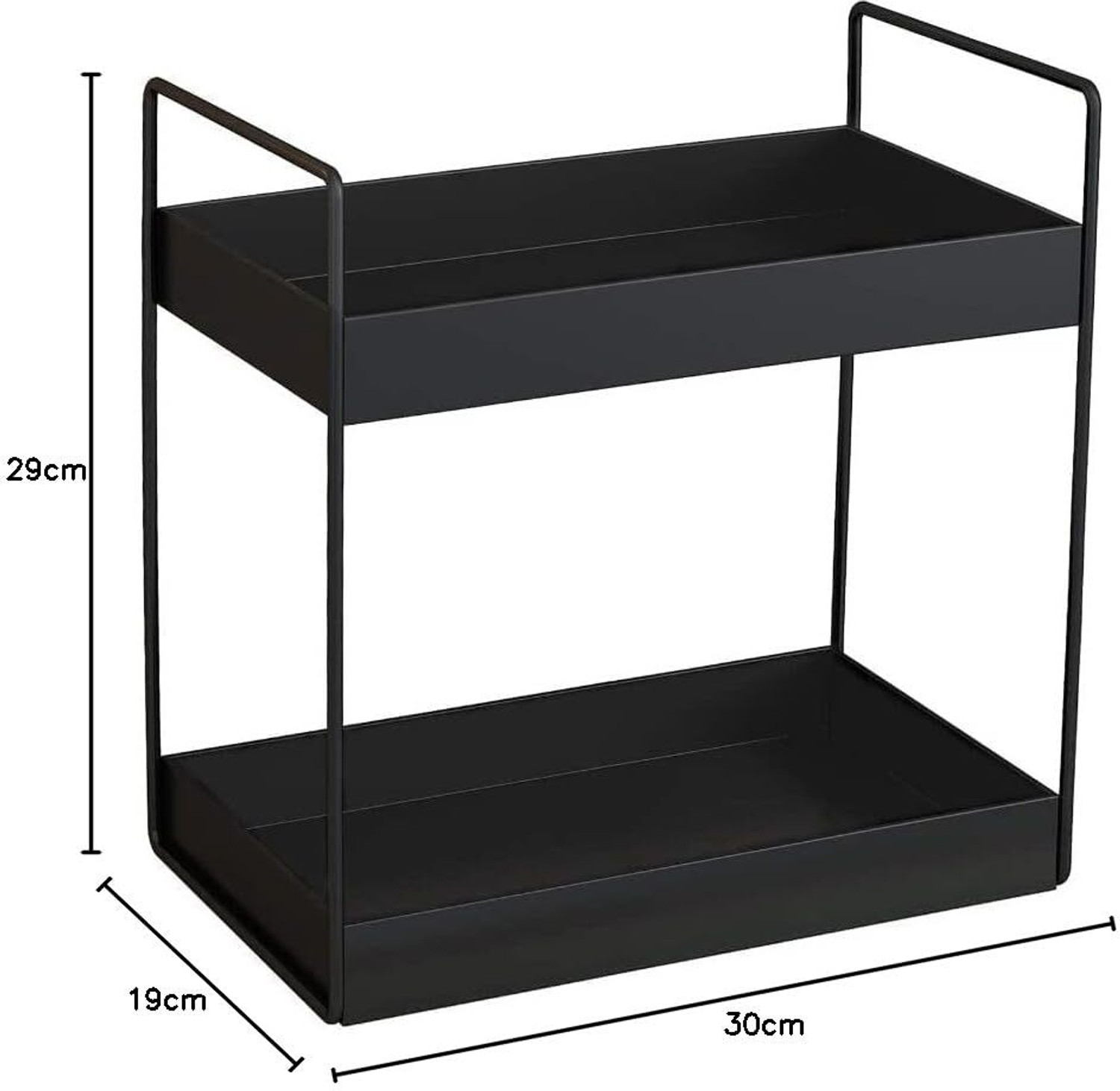 Image of CrystalCraftss Containers Kitchen Rack Iron Premium 2-Tier Multipurpose Metal Storage Rack Organizer - Black