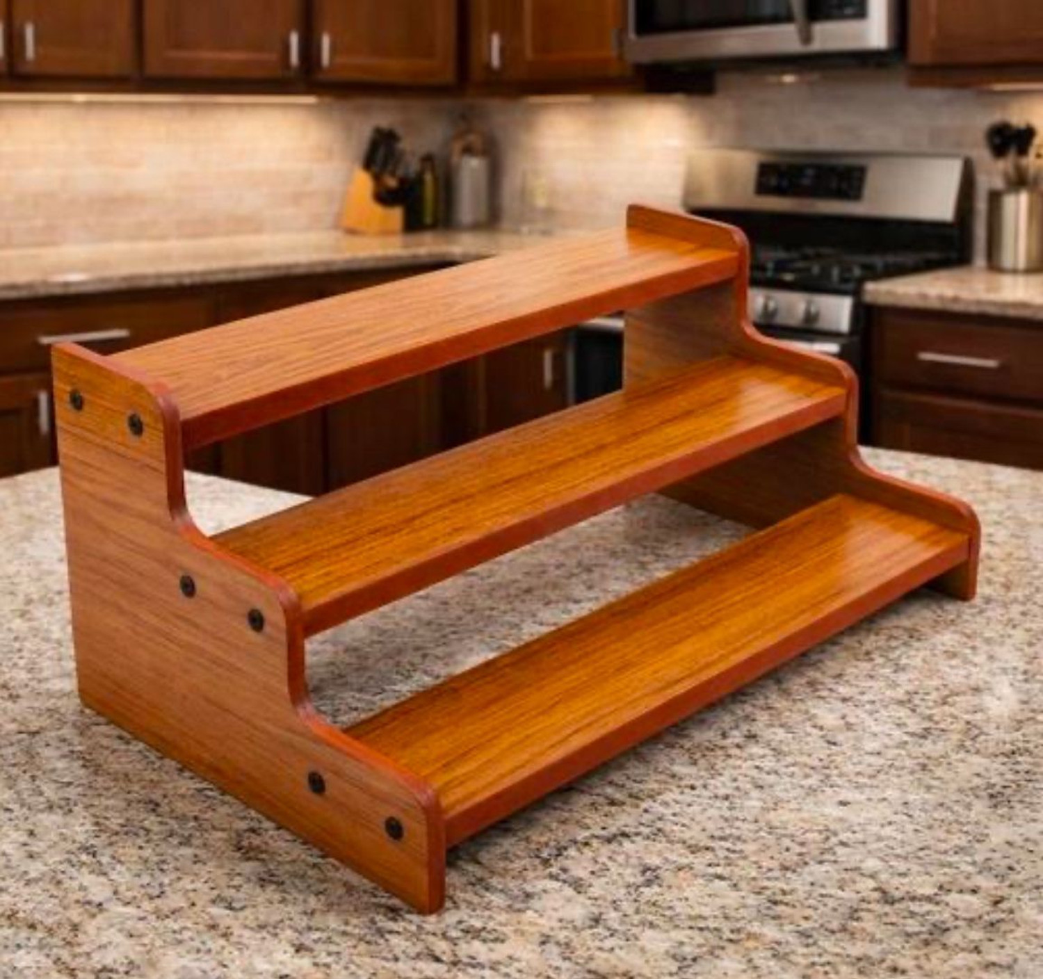 Image of Dwhandicrafts Containers Kitchen Rack Wood Spice Rack