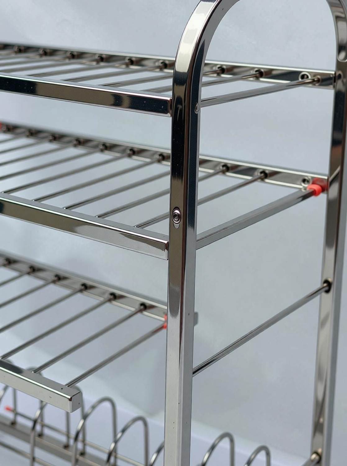 Image of tsw Utensil Kitchen Rack Steel Stainless Steel Kitchen Rack | Dish Rack | Square Pipe Stand (24x24 inches)