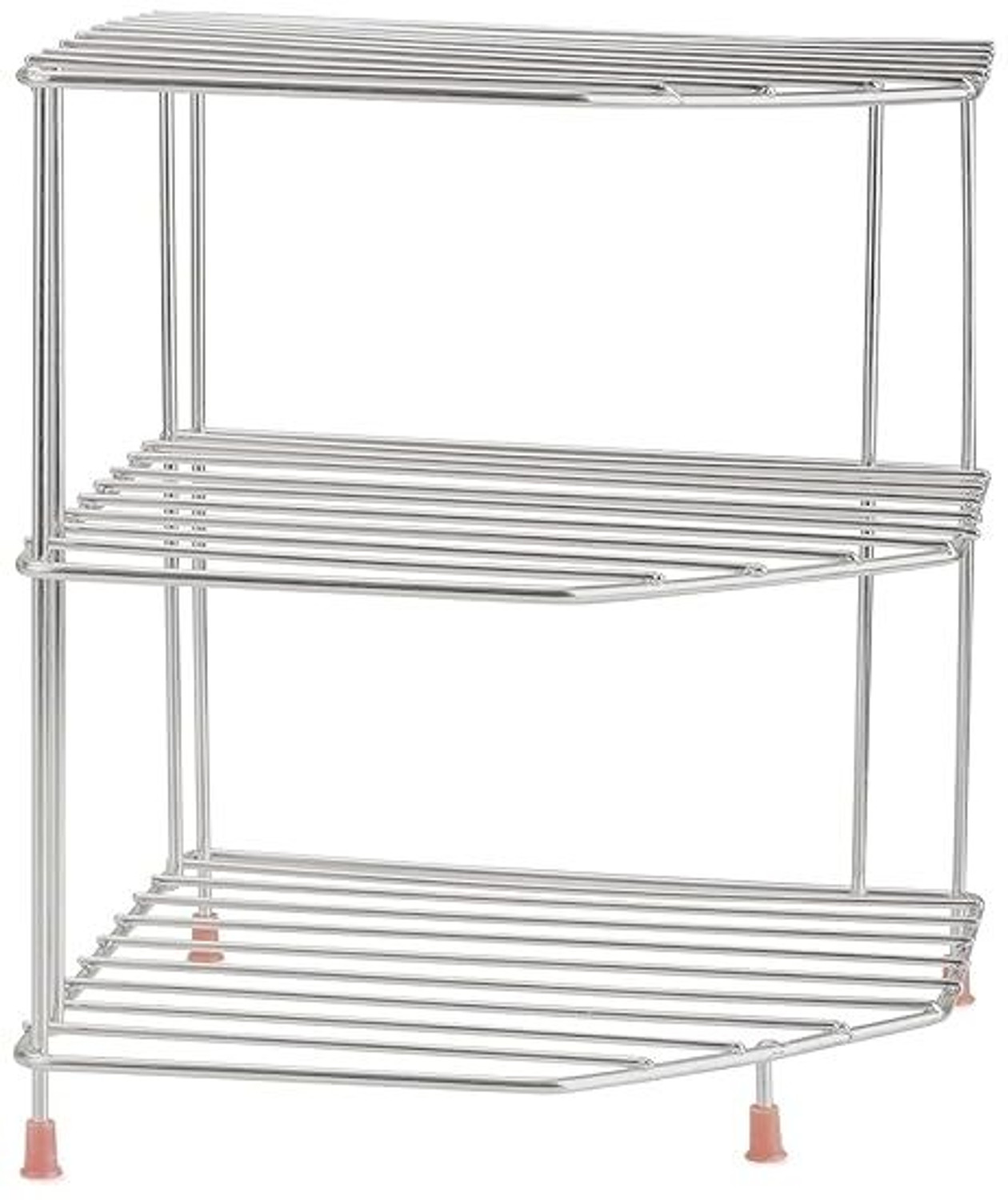 Image of PALOMINO Containers Kitchen Rack Stainless Steel 3-Tier Rack for Kitchen | Plate, Bowl & Shelf Organizer Stand Steel