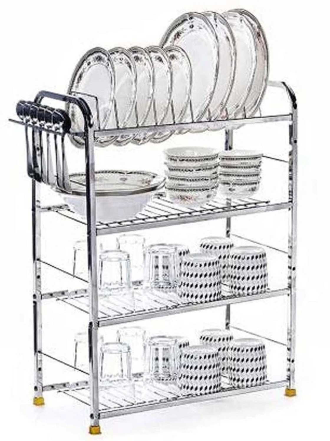 Image of JSS Utensil Kitchen Rack Steel SpaceMax 24x18 Multipurpose Kitchen Rack | Heavy Duty Metal Storage Organizer