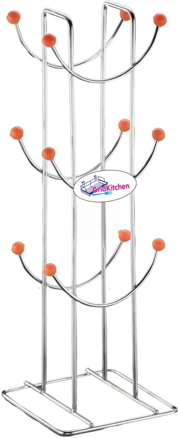 Image of GRIDKITCHEN Cup Kitchen Rack Steel Stainless Steel Smile Shape Cup Stand Coffee Mug Holder Key Holder For Kitchen