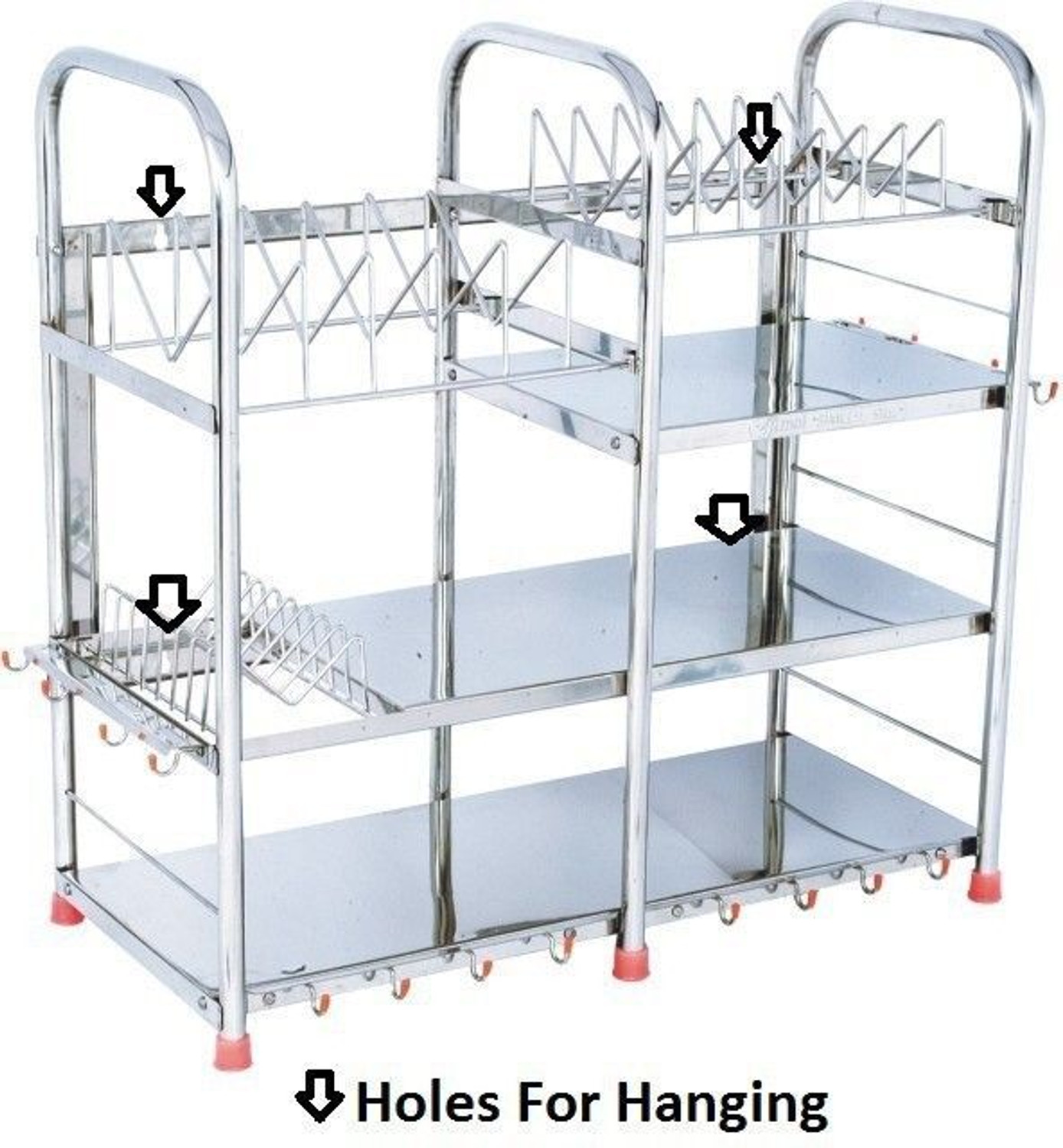 Image of Amol Utensil Kitchen Rack Steel Premium Stainless Steel Utensils Stand | Kitchen Organizers | Kitchen Stand