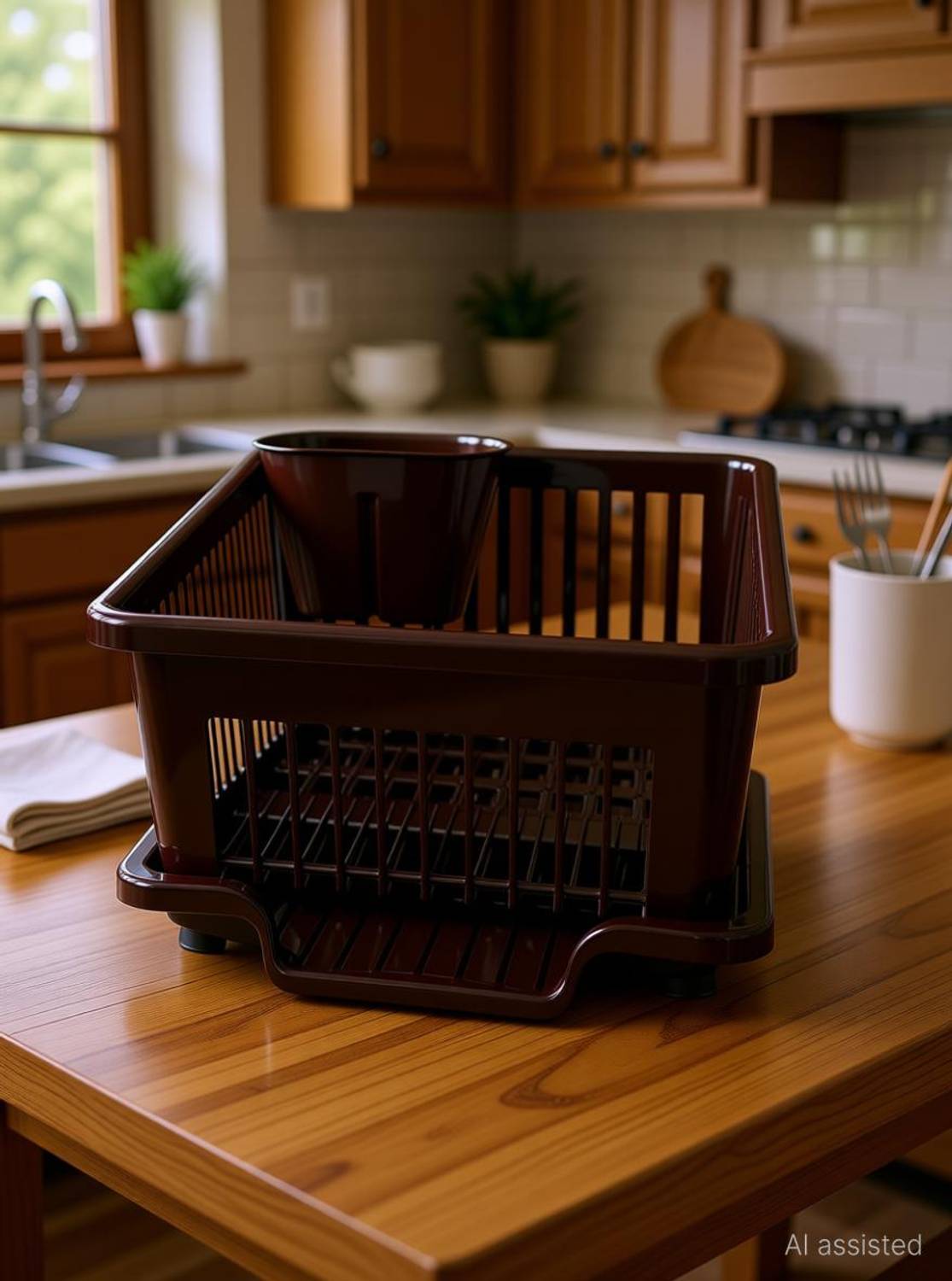 DLD Dish Drainer Kitchen Rack Plastic 3 in 1 Large Sink Set Drying Washing Basket — Kitchen Organizers & Racks