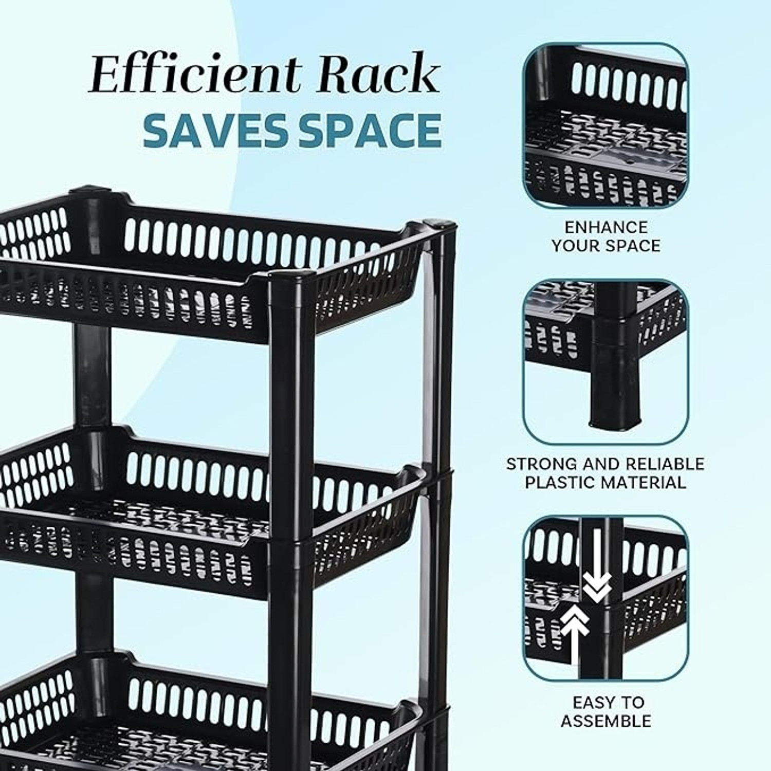 Image of RN Kart Fruits /Vegetables Kitchen Rack Plastic Vegetable Stand
