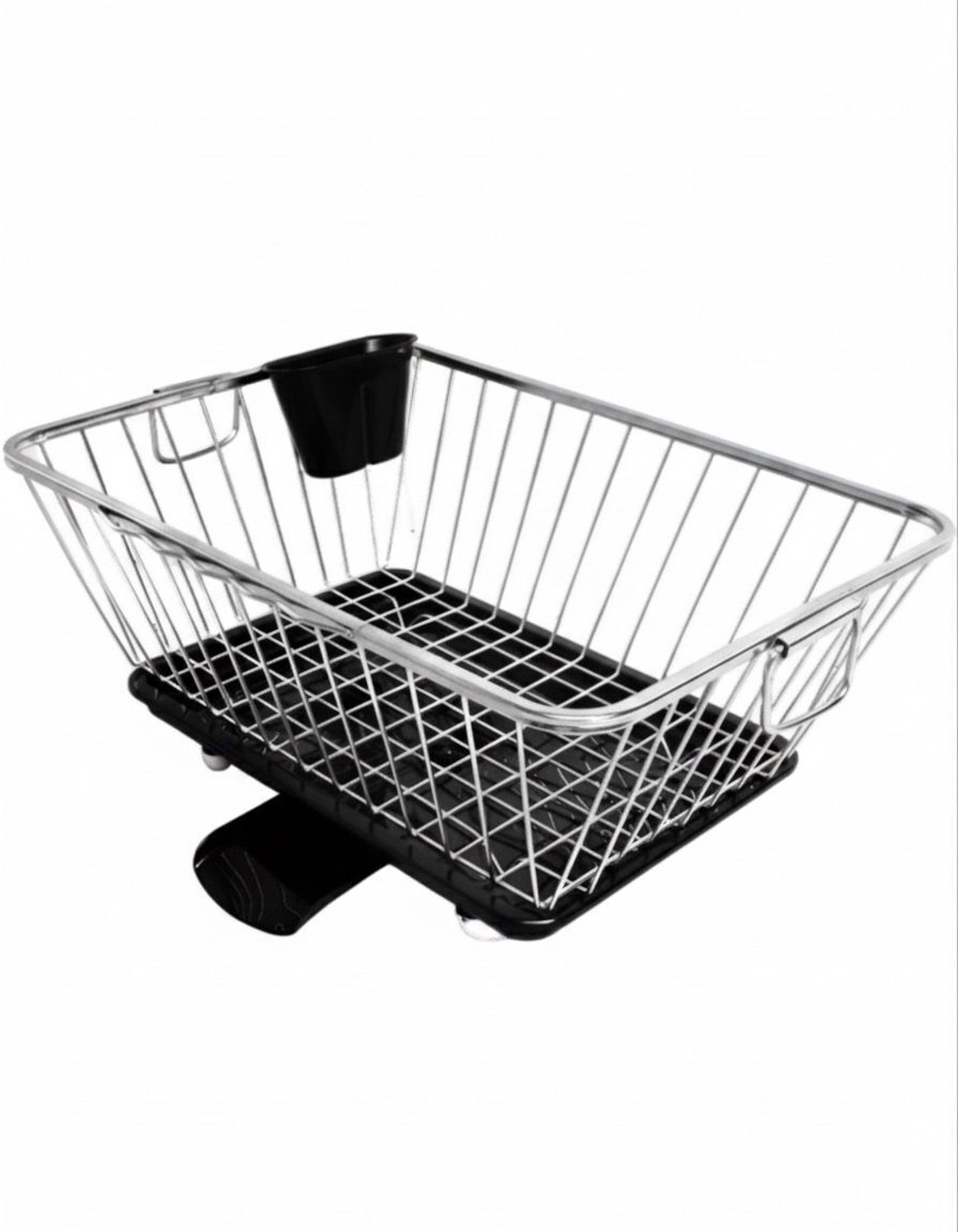 Image of SHIVI Dish Drainer Kitchen Rack Steel 360 Degree Dish Drainer Basket