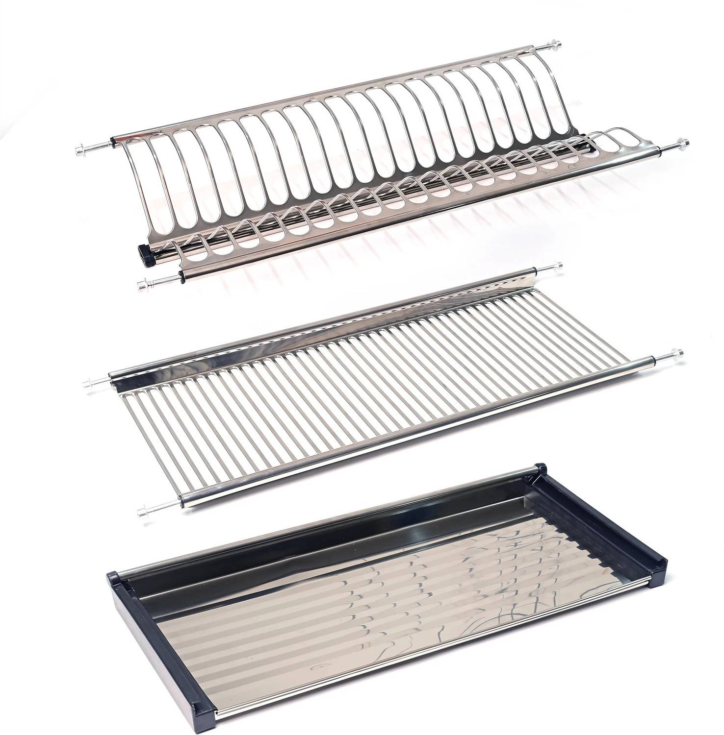 ALKOS Dish Drainer Kitchen Rack Steel Premium Stainless Steel Dish Plate Rack Drainer GTPT For Modular Kitchen Cabinet