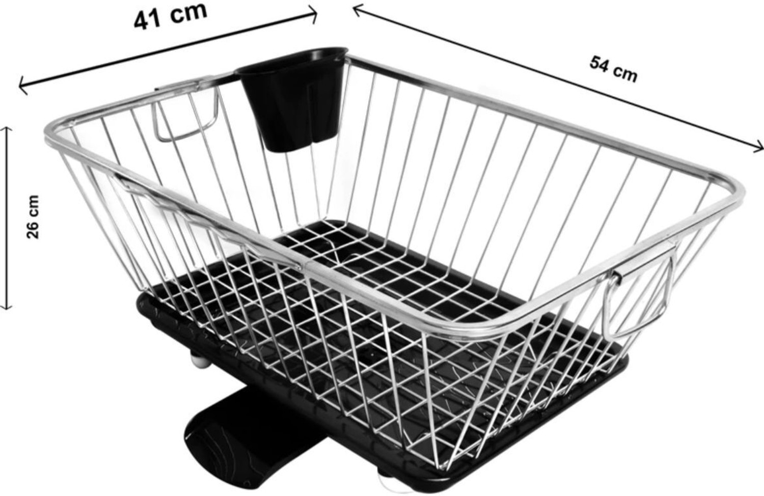 Image of SHIVI Dish Drainer Kitchen Rack Steel 360 Degree Dish Drainer Basket