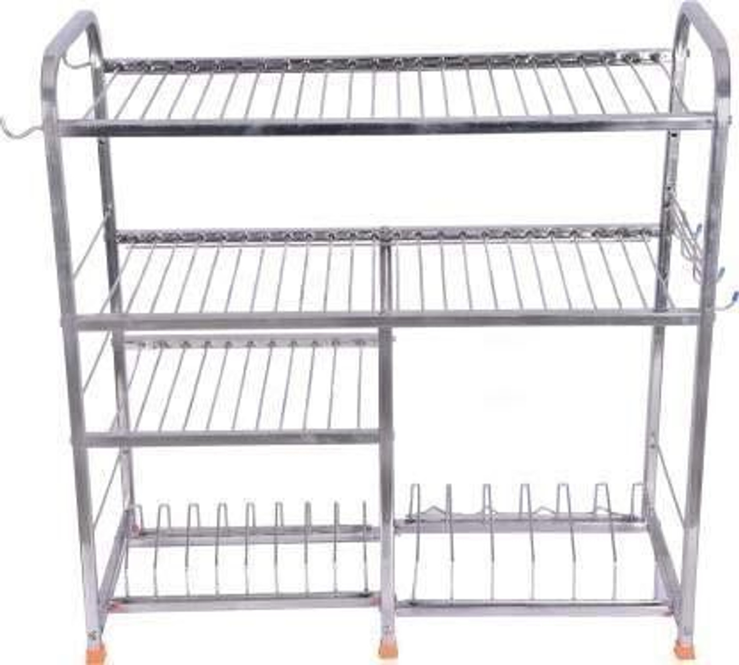 Image of USAENTERPRISES Utensil Kitchen Rack Steel Dish Rack with Plate & Cutlery Stand (24x24 inch)