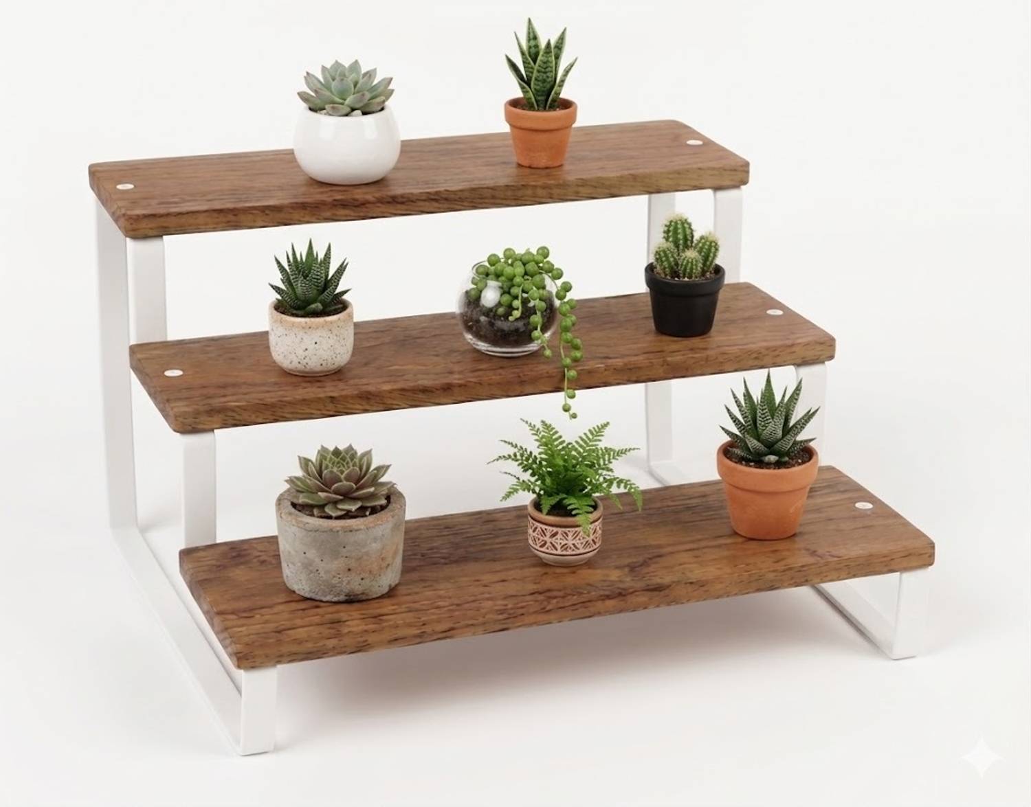ADVISHI Containers Kitchen Rack Wood, Iron 3 Step Multipurpose Rack Organize Modern Style