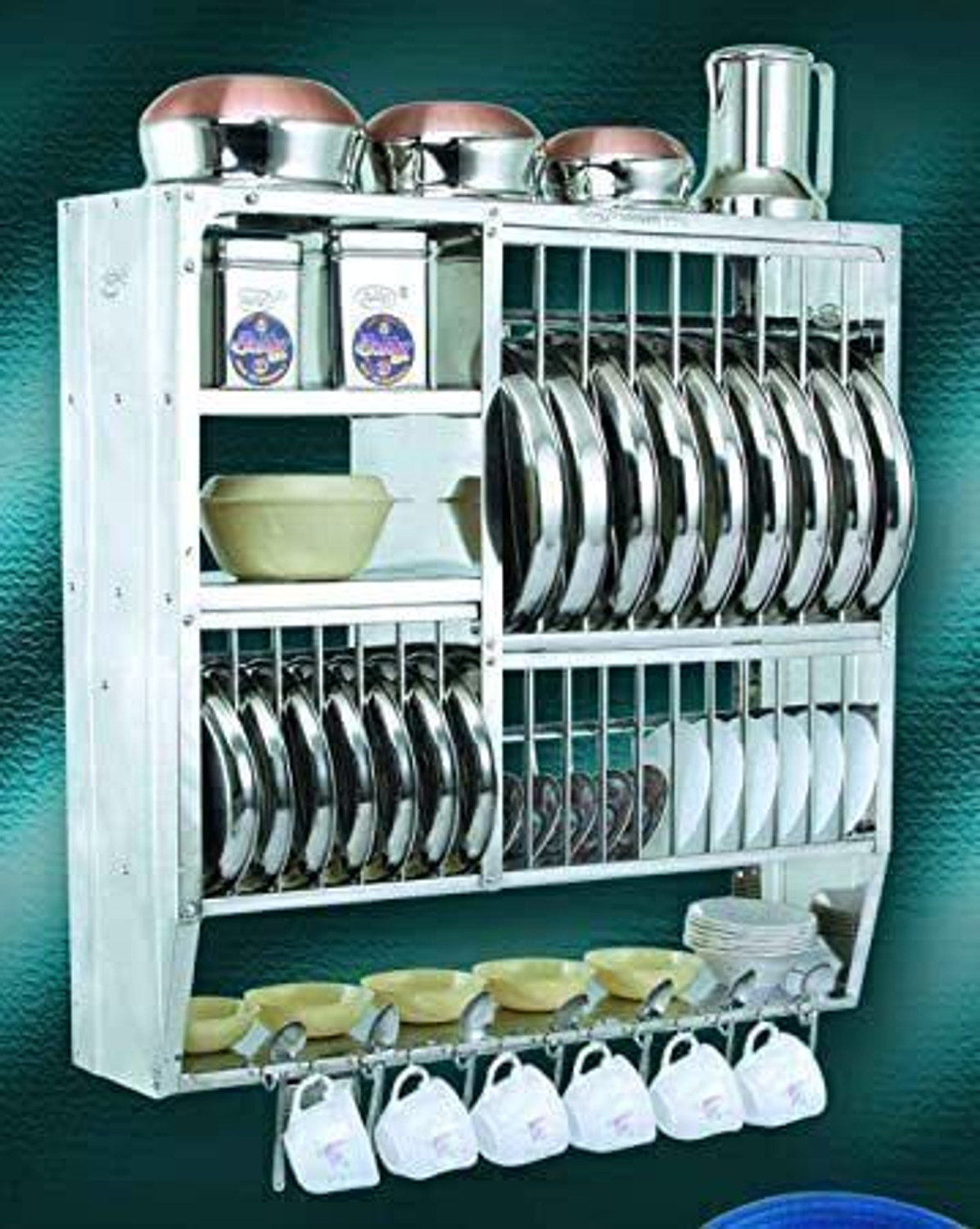Image of DAKSH Utensil Kitchen Rack Steel 30*30 Wall kitchen rack