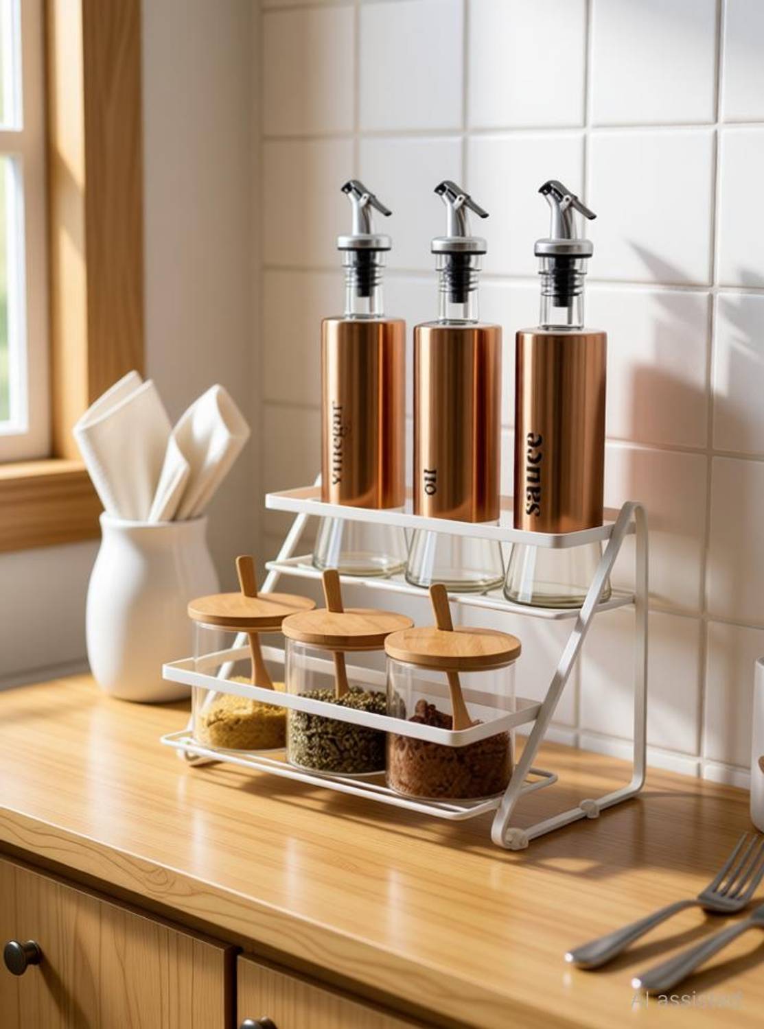 Xllent Containers Kitchen Rack Steel 2 step counter Price in India