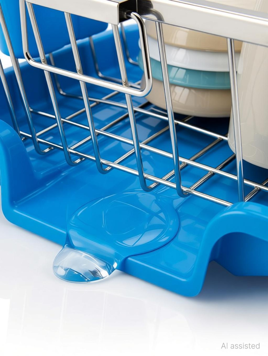 Image of Smartslide Dish Drainer Kitchen Rack Steel Dish Drainer for Kitchen Utensil Dish Rack with Draining tray & Spoon Holder