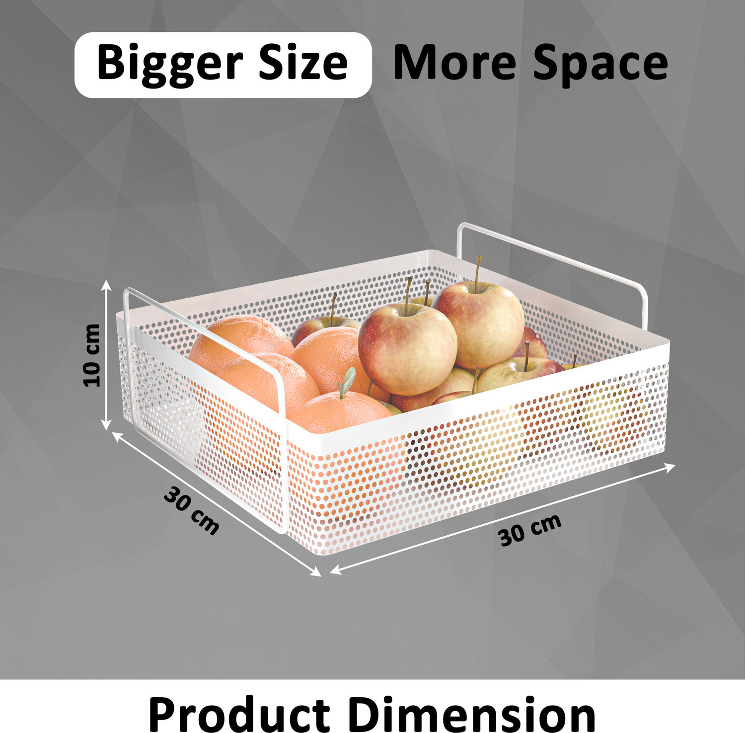 Image of KUBER INDUSTRIES Fruits /Vegetables Kitchen Rack Iron Metal Square Kitchen Rack Stand Organiser | White