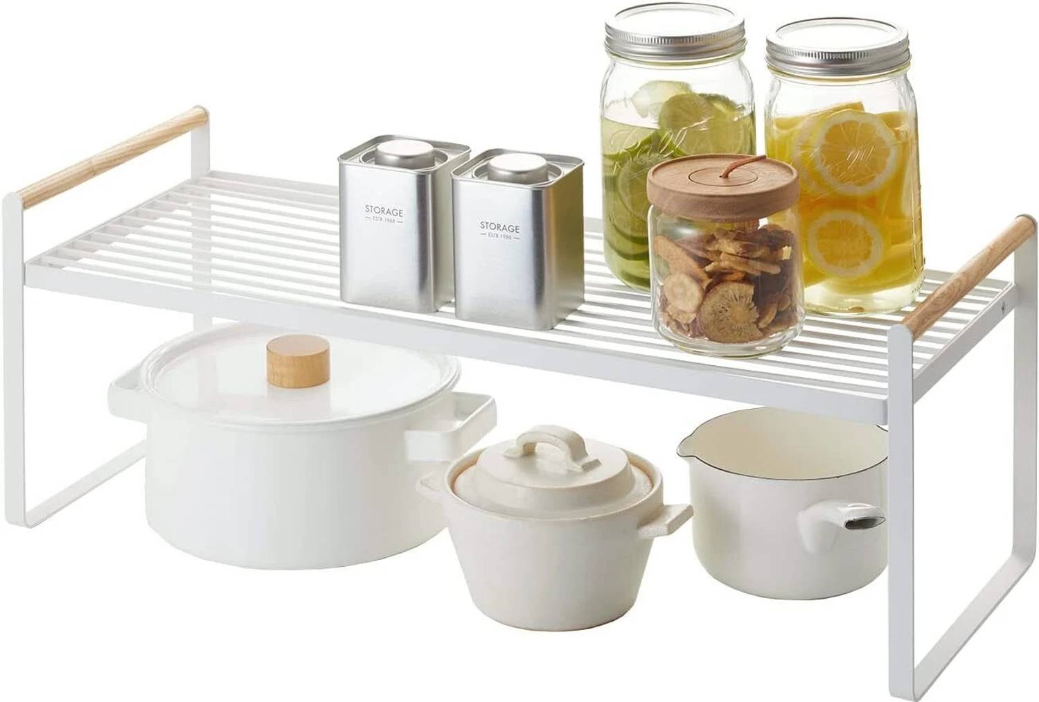 ARHAT ORGANIZERS Containers Kitchen Rack Carbon Steel Countertop Organizer | Table Riser Kitchen Storage Shelves