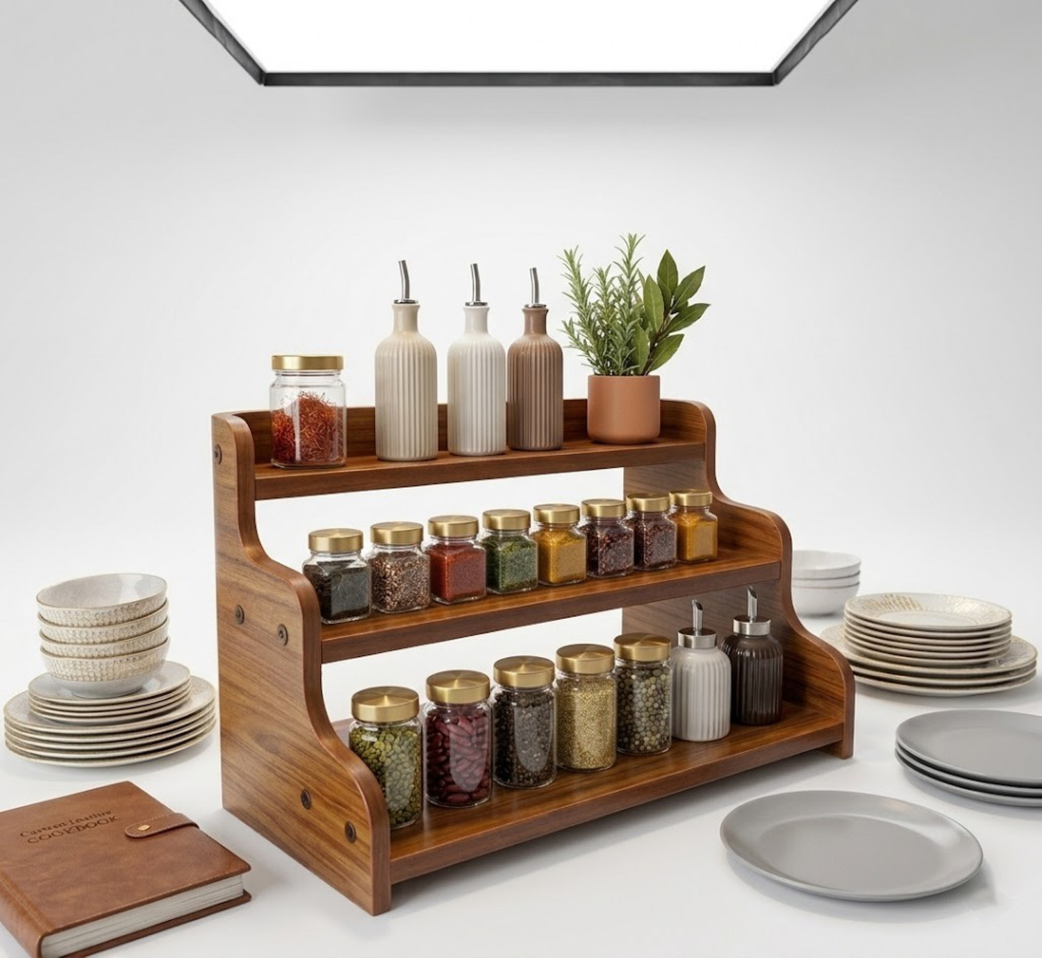 Image of Absysa Utensil Kitchen Rack Wood