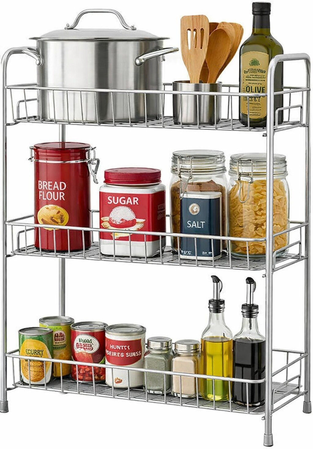 Image of S-B-S Store 3-Shelf Steel Kitchen Rack Iron Kitchen Trolley